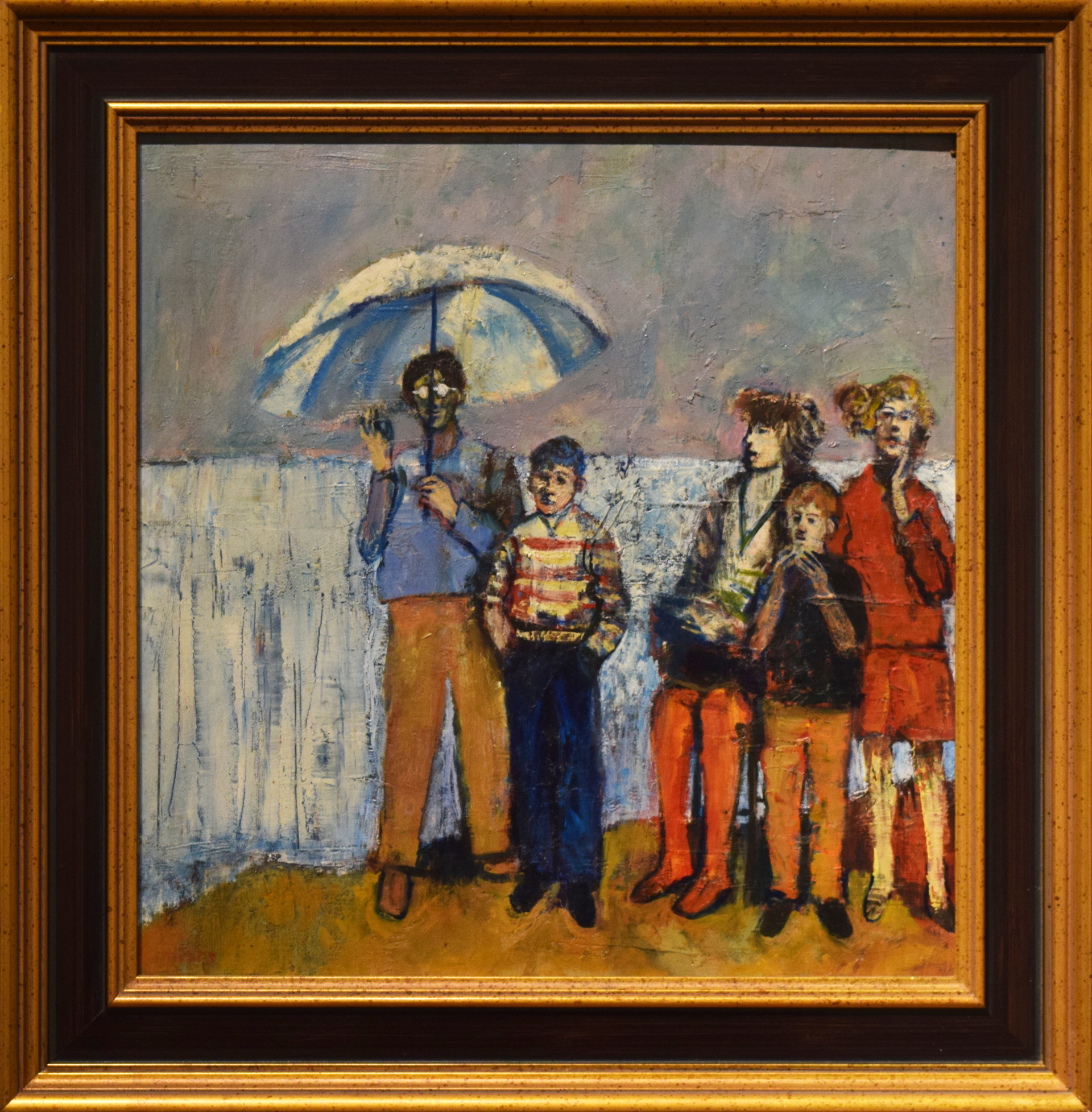 Figures with Umbrella by Herb Mears