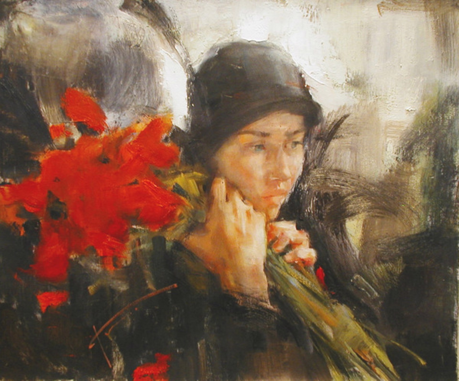 Girl in a Black Hat by Yana Golubyatnikova