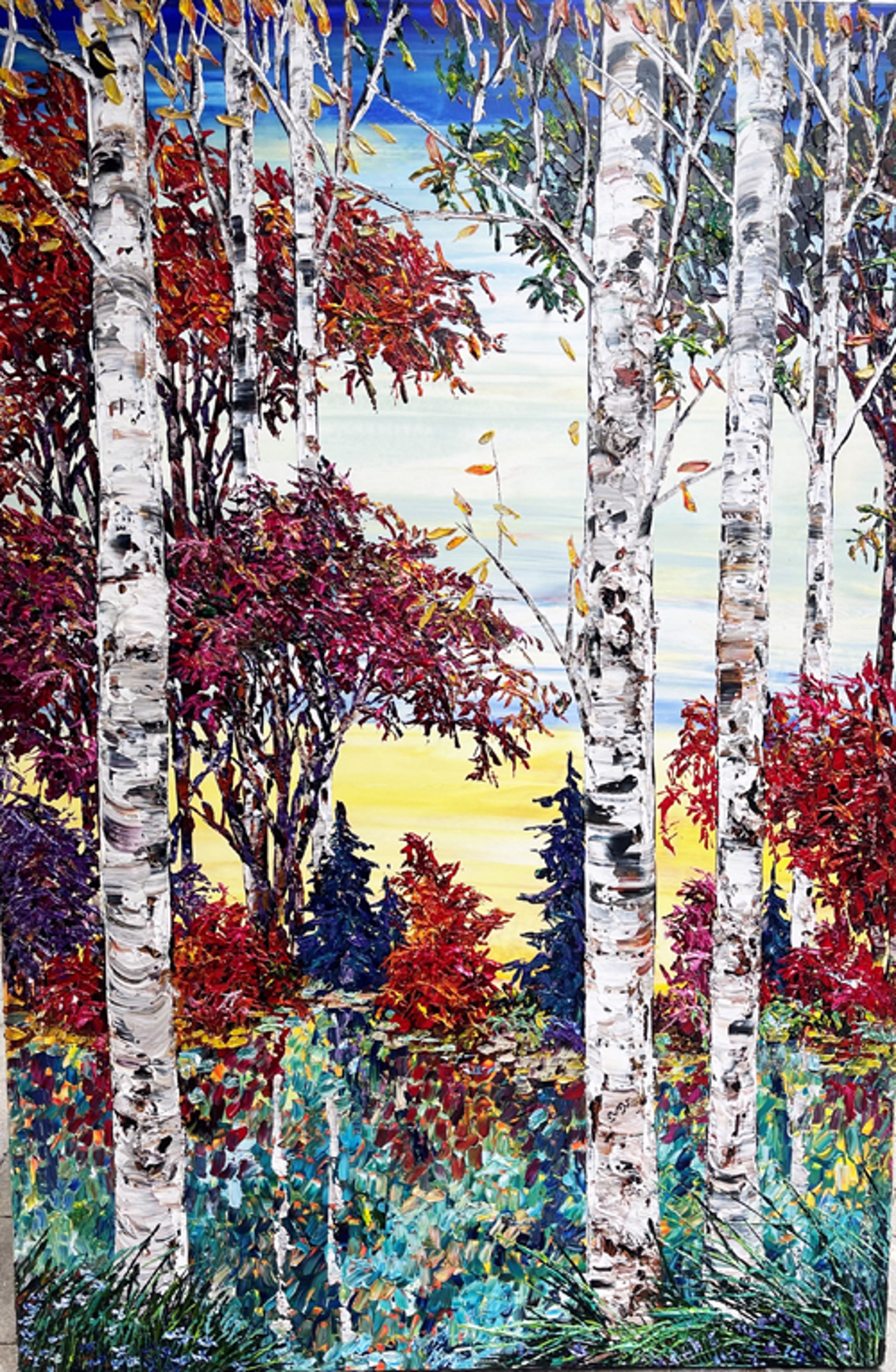 Day Birch w/Pines 190185 by Maya Eventov