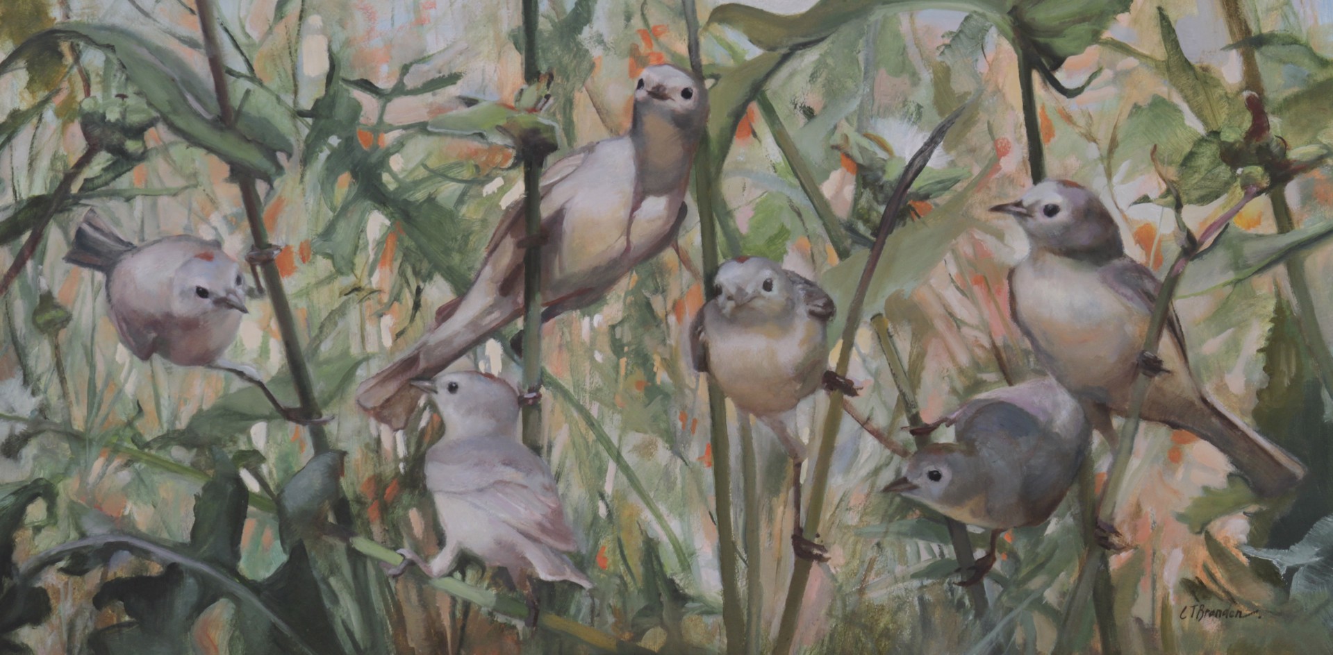 Lucy's Warblers in the Weeds by Linda Tracey Brandon
