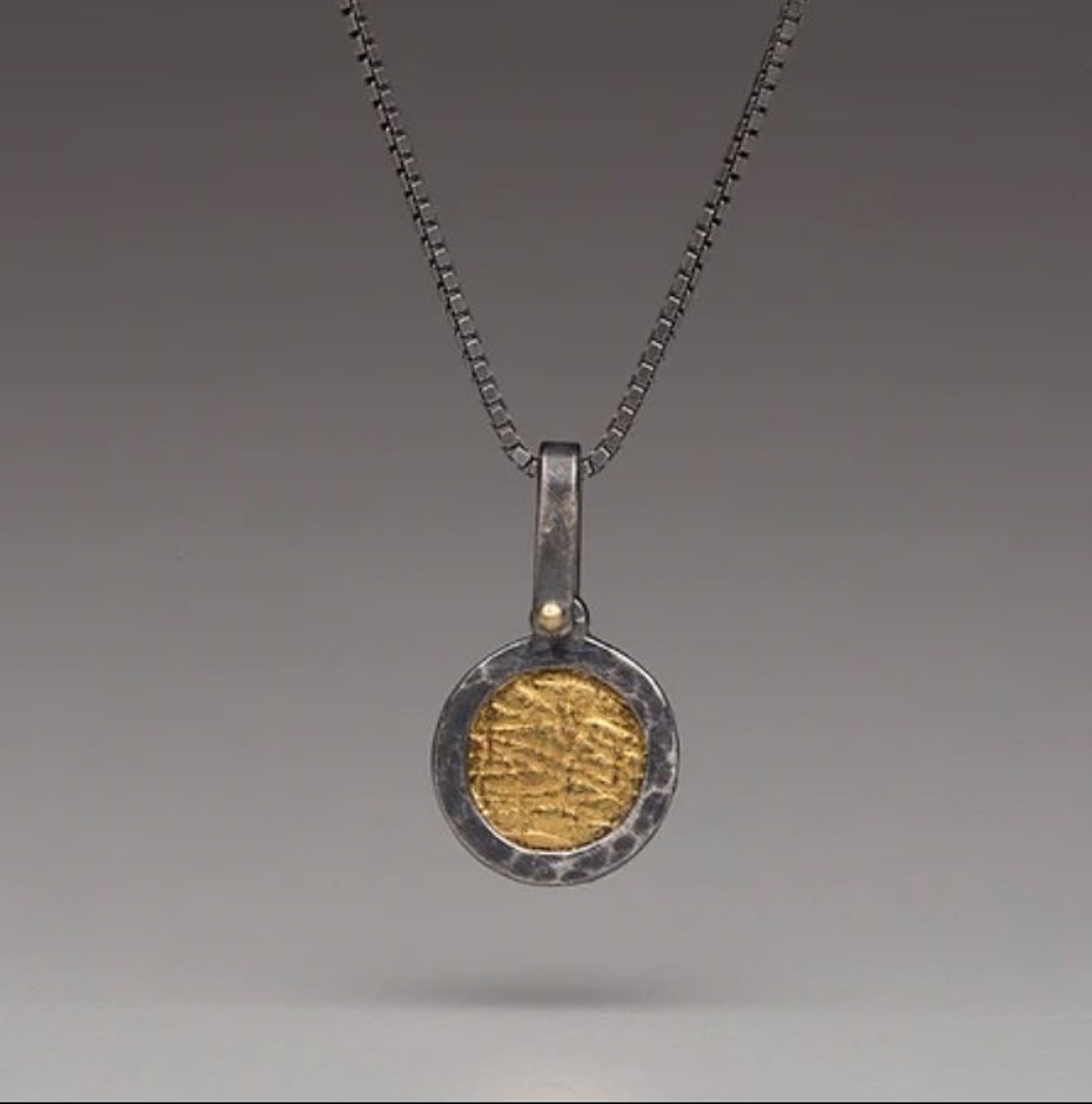 Circle Vermeil with Gold Rivet Necklace by Nichole Collins