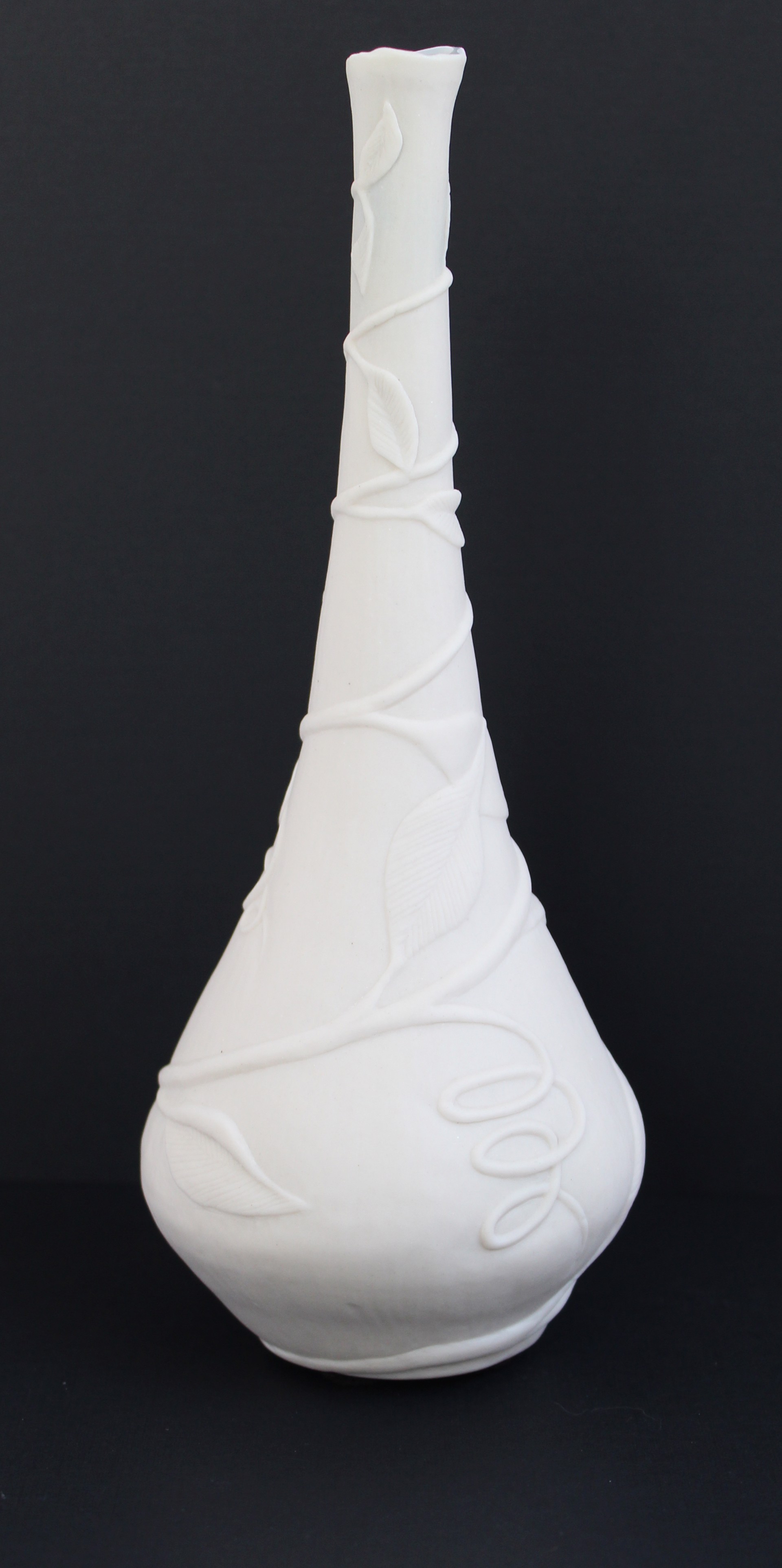 Carved Carolina Jasmine Pistil Porcelain Vessel by Mary Lynn Portera