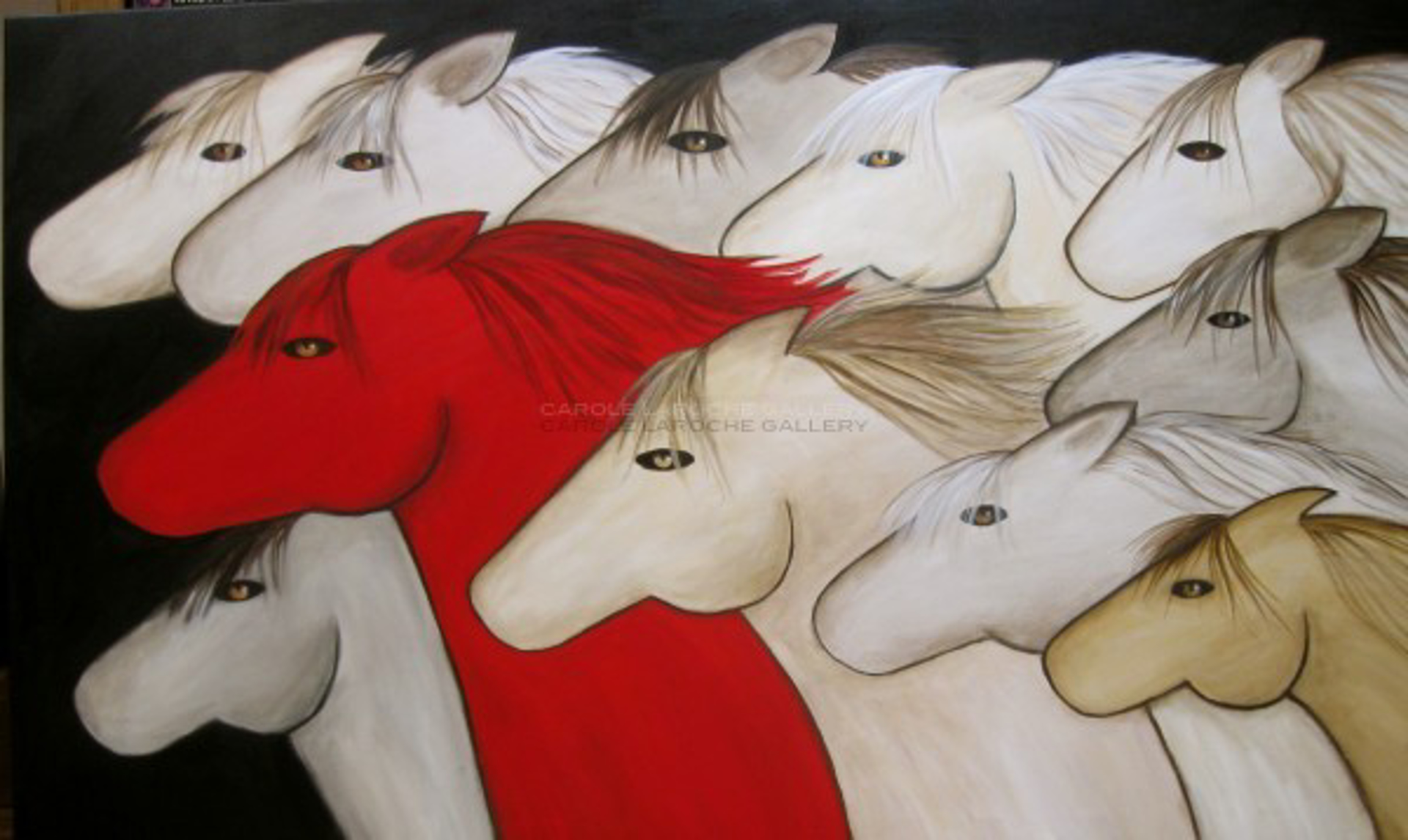 RED PONY - limited edition giclee on canvas: (large) 40"x65" $3700 or (medium) 24"x40" $2400 by Carole LaRoche