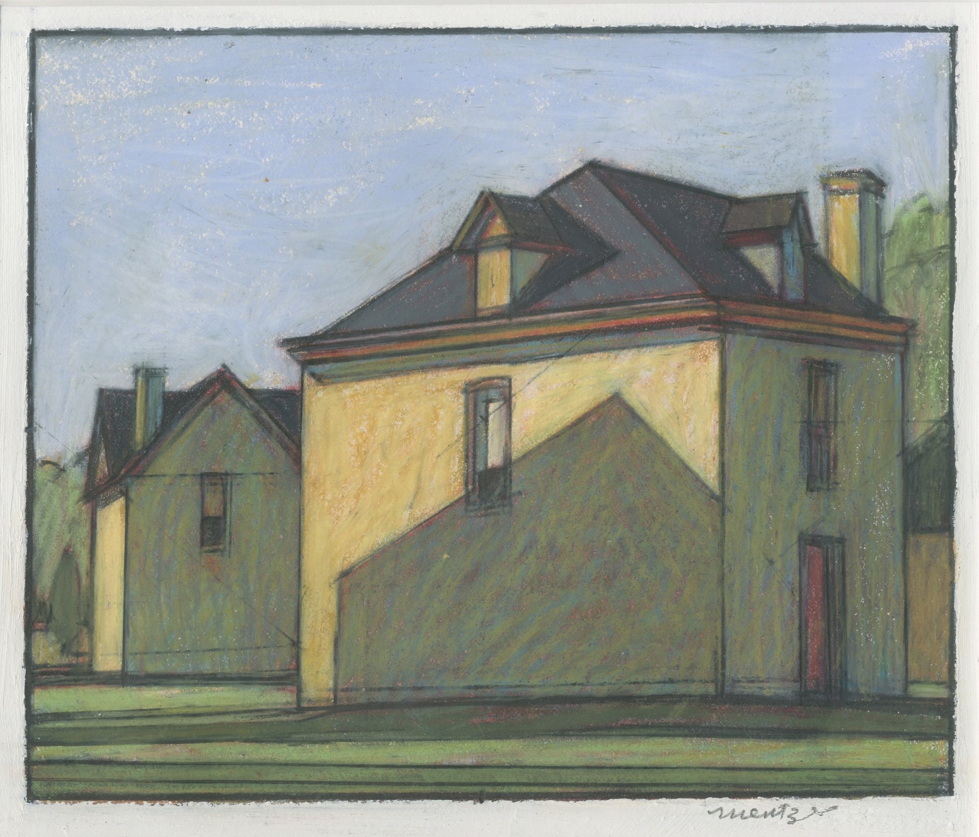 Two Houses Study 2 by Mark Mentzer