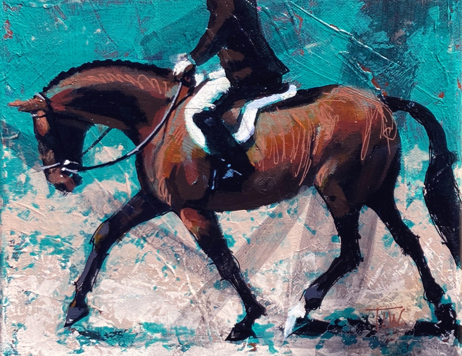 Trot on Teal by Tracy Wall