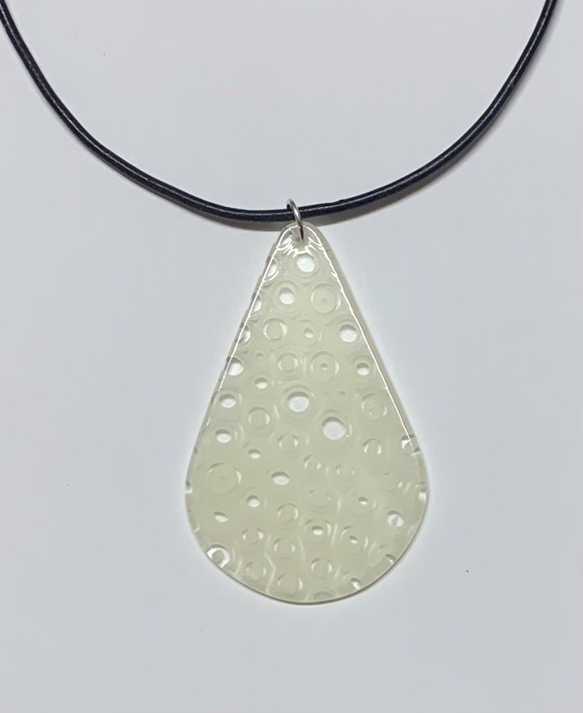 Murrini Teardrop Necklace - Linen by Chris Cox
