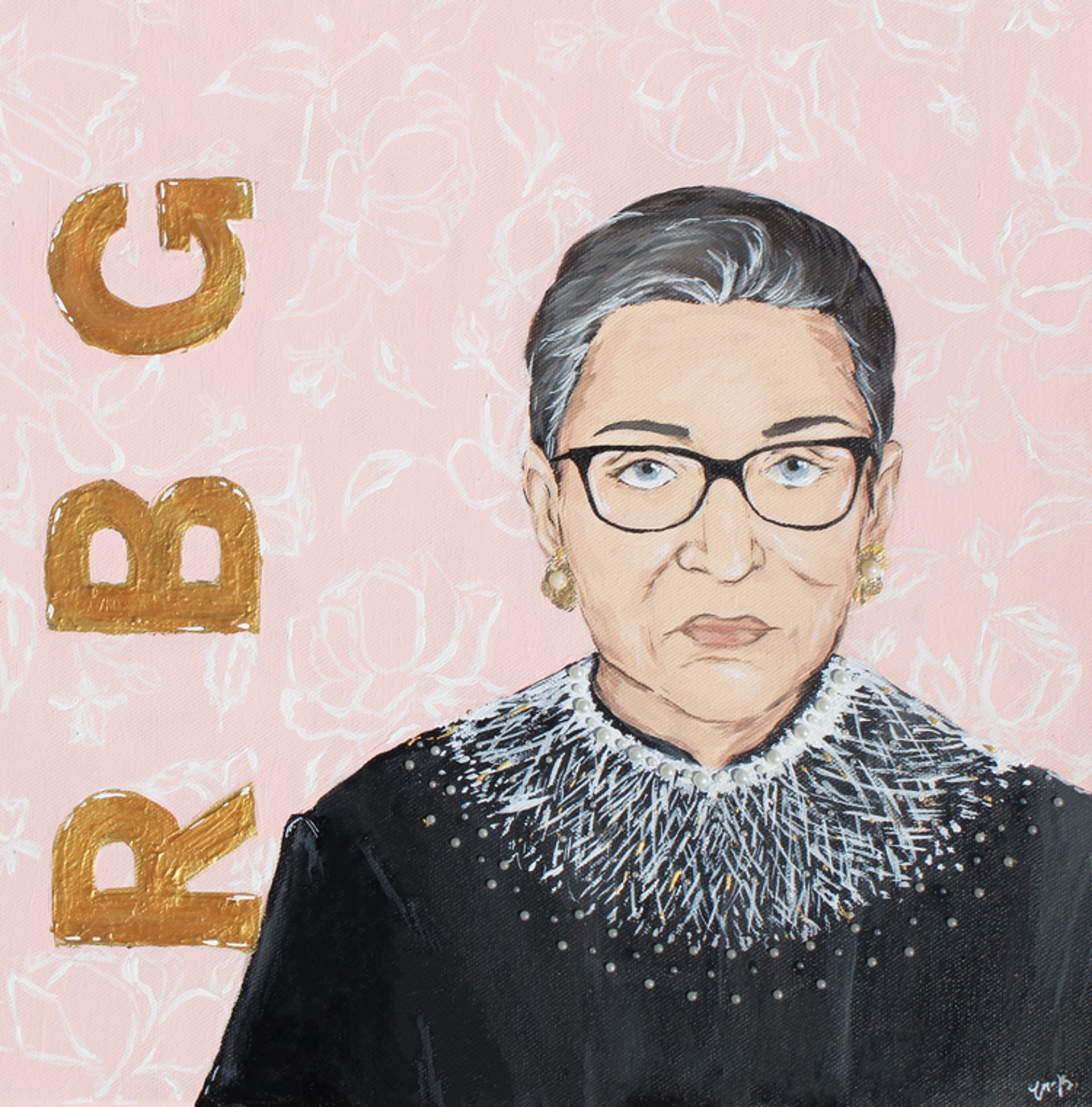 Ruth Bader Ginsburg Pink Inv. # 1 by Cora Barhorst