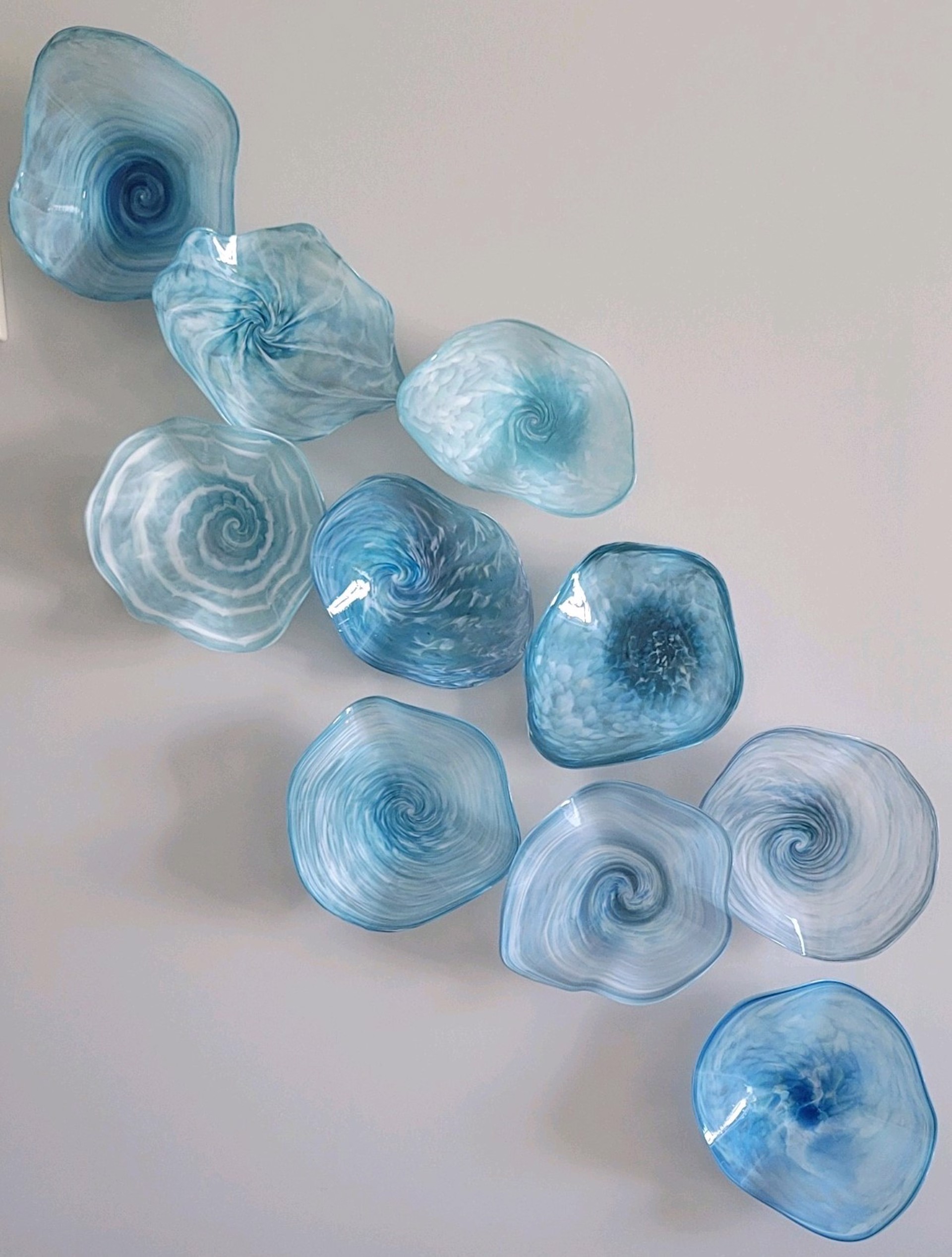 10 Small Pieces of Wall Glass by T. Miller