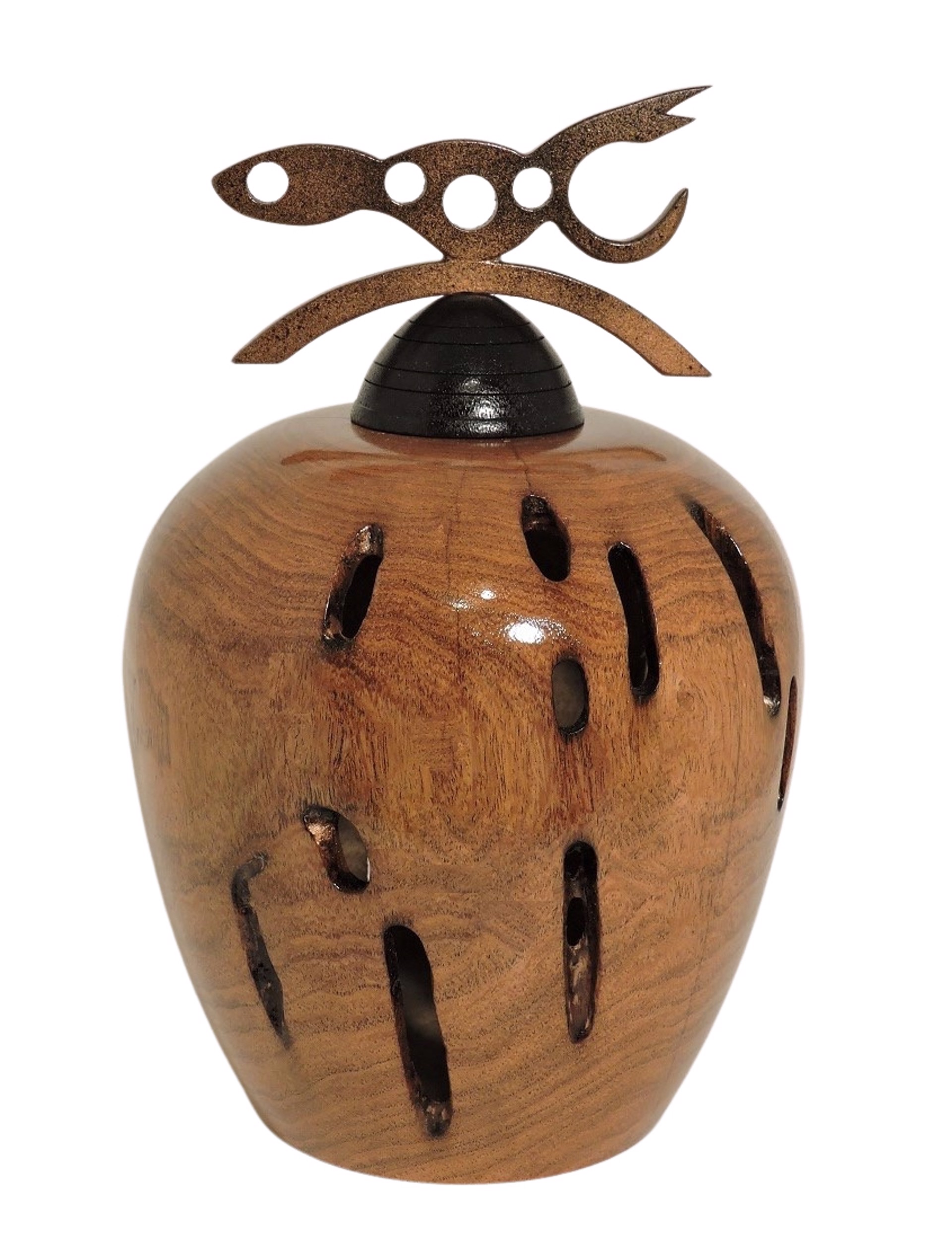 Mesquite with Copper Accents - Hollow Form by Jim Scott