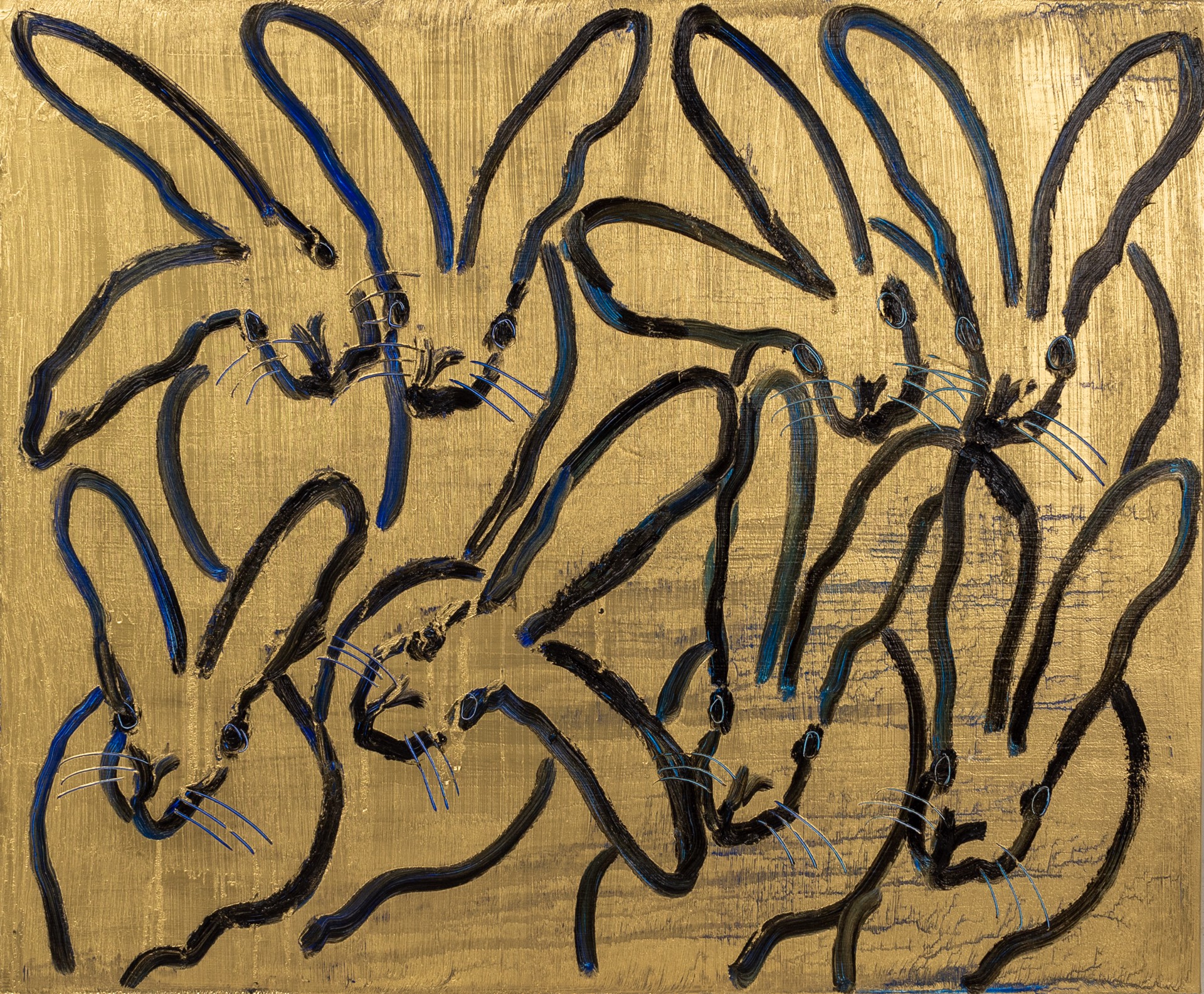 Hunt Slonem Art For Sale - Hunt Slonem Blue Streak Oil on canvas30 x 36 in