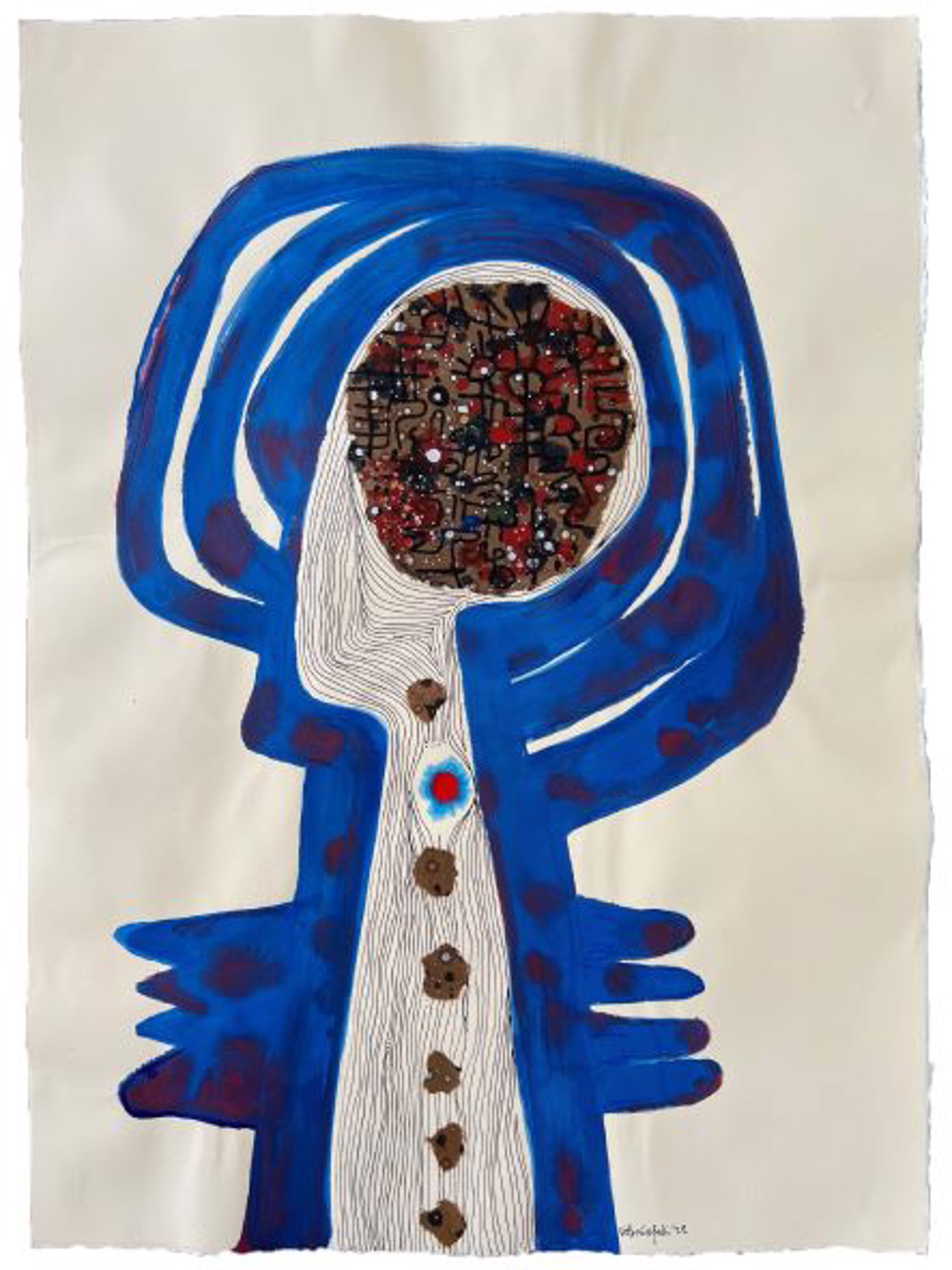 Blue Head by Victor Ekpuk