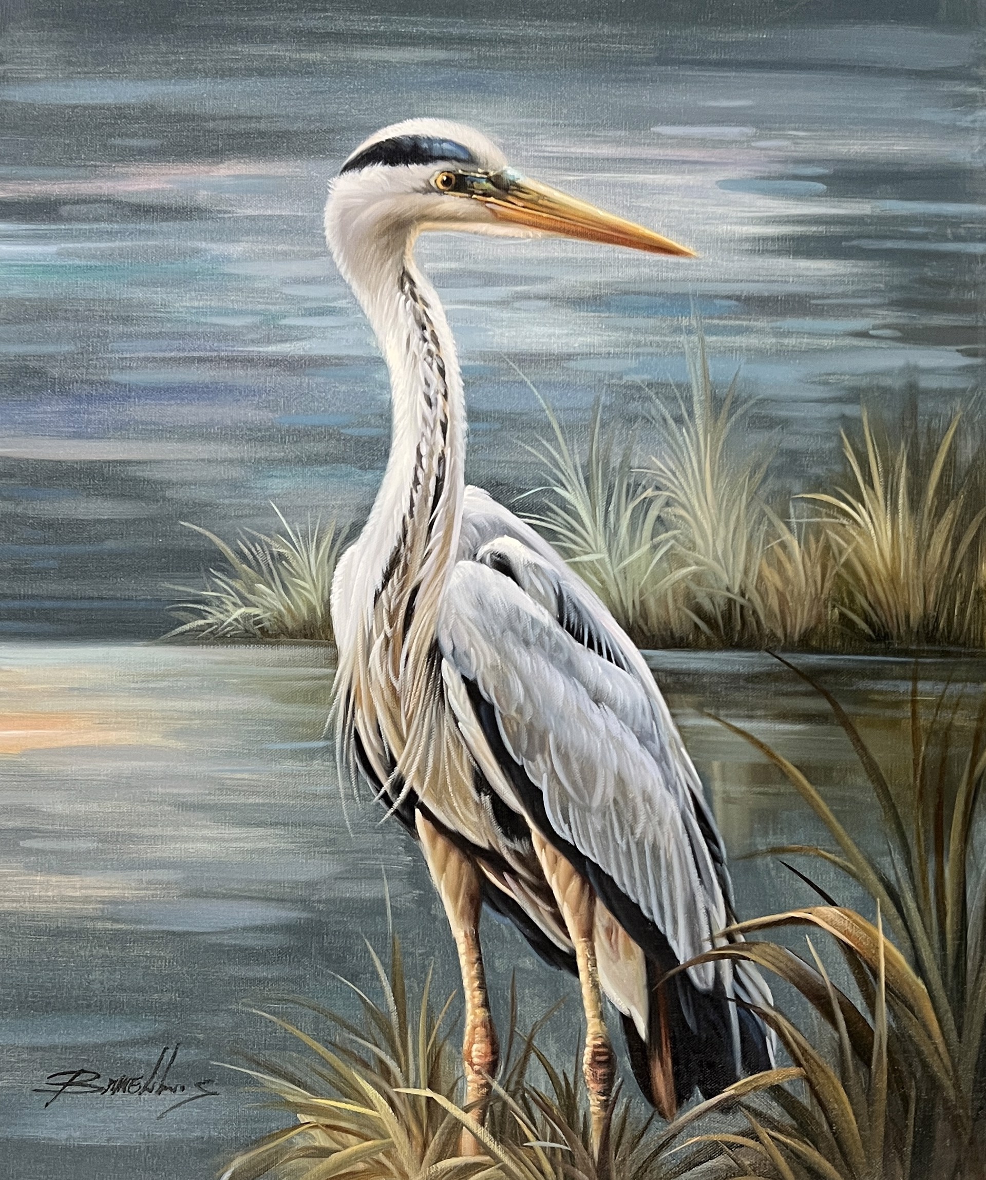 HERON LOOKING LEFT by BRUNELLY