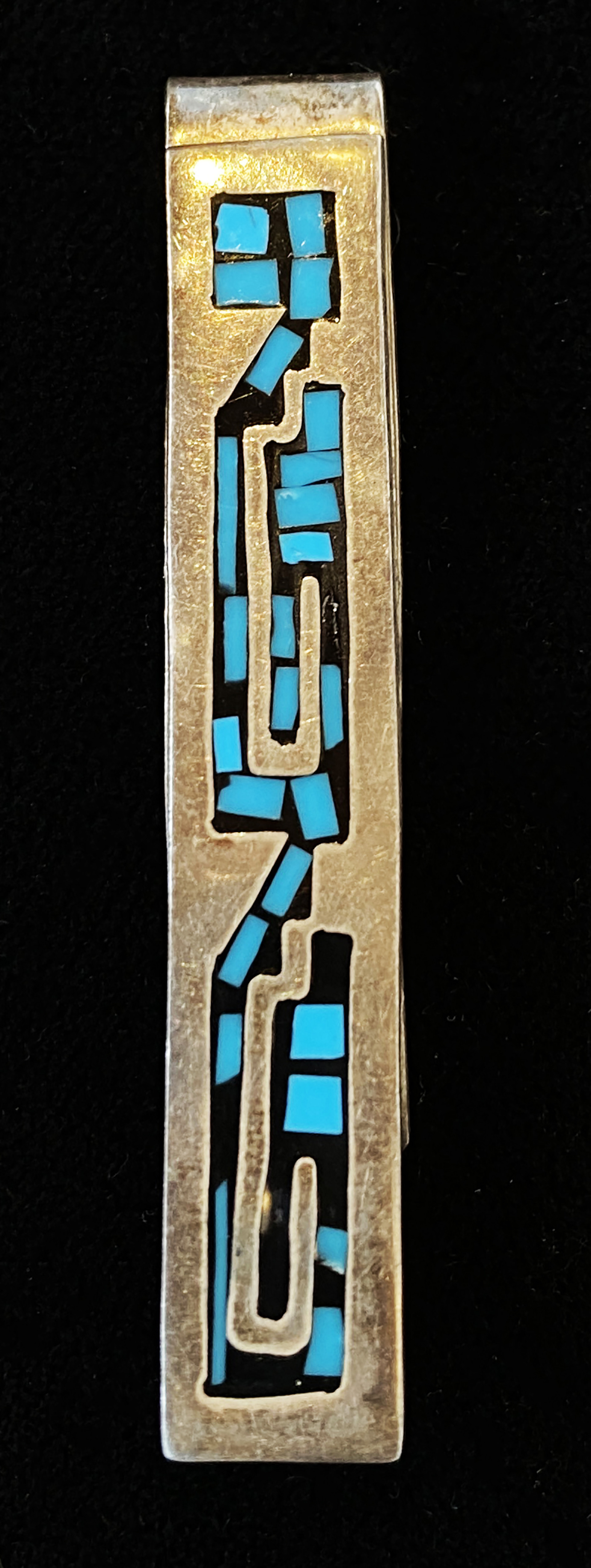 Mexican Turquoise Tie Clip by Artist Unknown