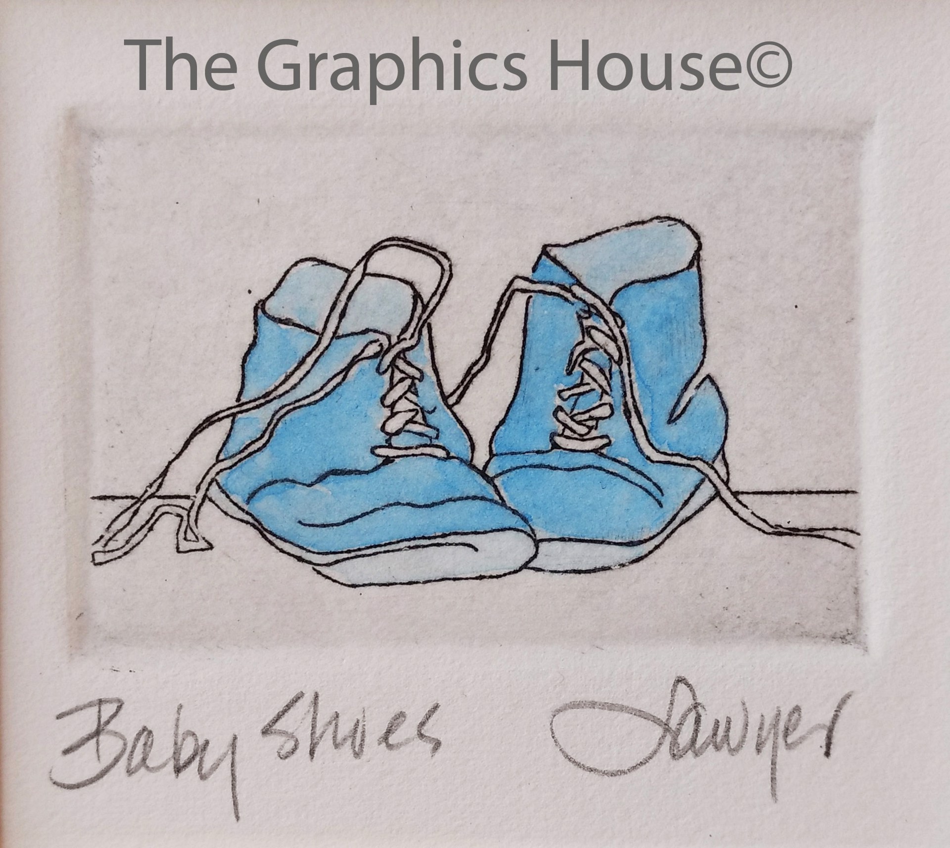 Baby Shoes - Blue (unframed) by Anne Sawyer