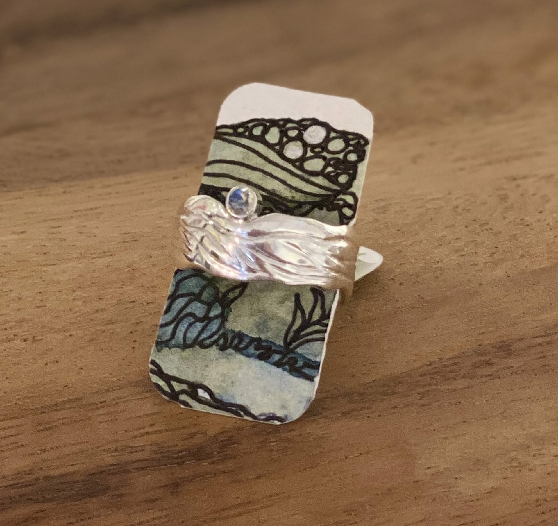 Ring | Sterling Silver and Rainbow Moonstone by Amy Shady