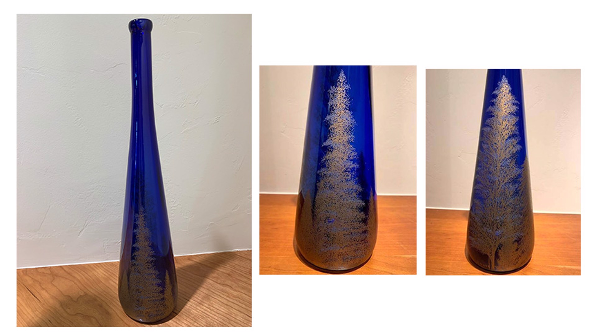 Tree Series - Lush - Glass Etching on Vase by Hisashi Otsuka