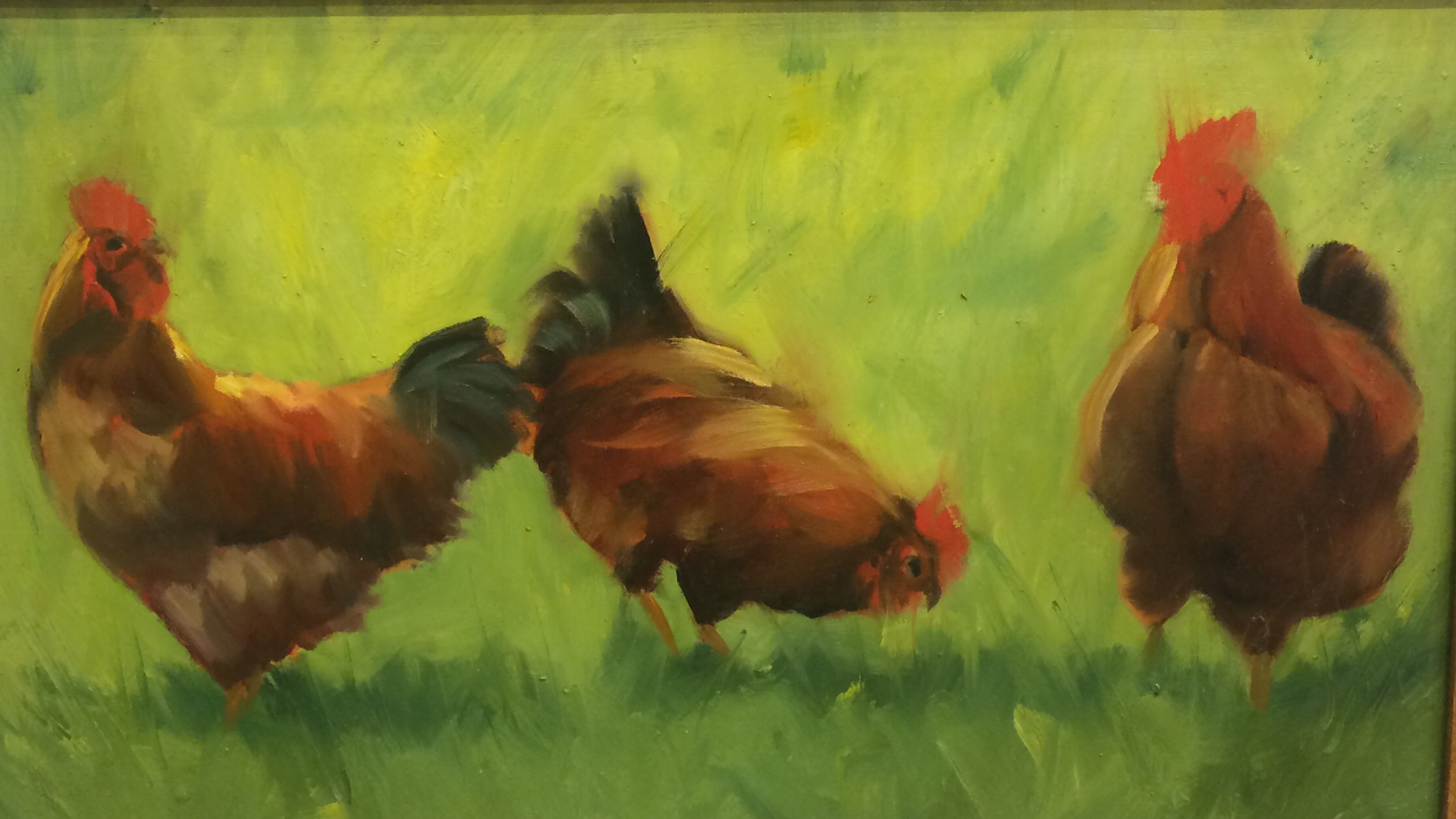 Chickens In The Grass by John Reynolds