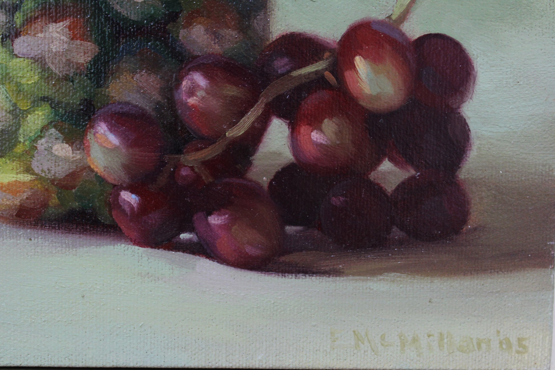 Pineapple & Grapes on Green by Elizabeth McMillan