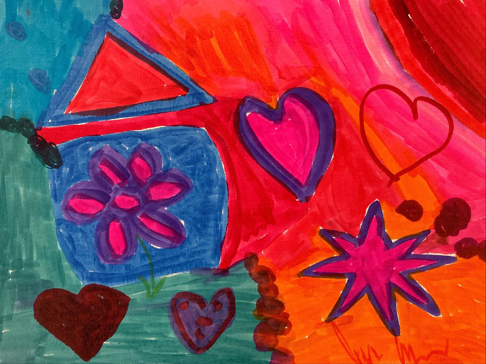 Vibrant Heart and Geometric Shapes to Brighten Your Day by Judith Berman