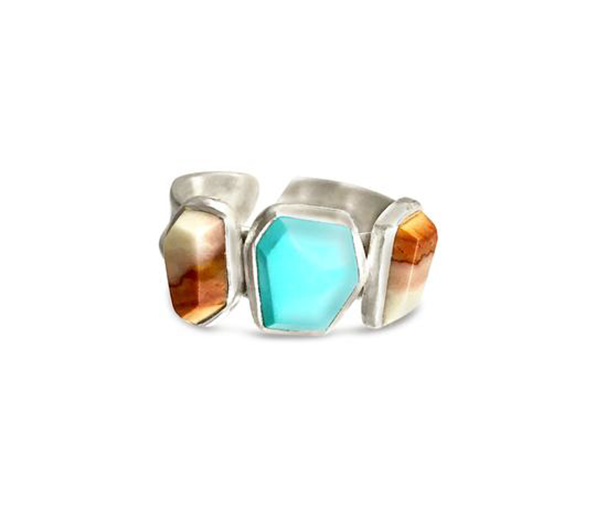 Ring - Nevada Turquoise & Jasper in Sterling Silver - Adjustable by Pattie Parkhurst