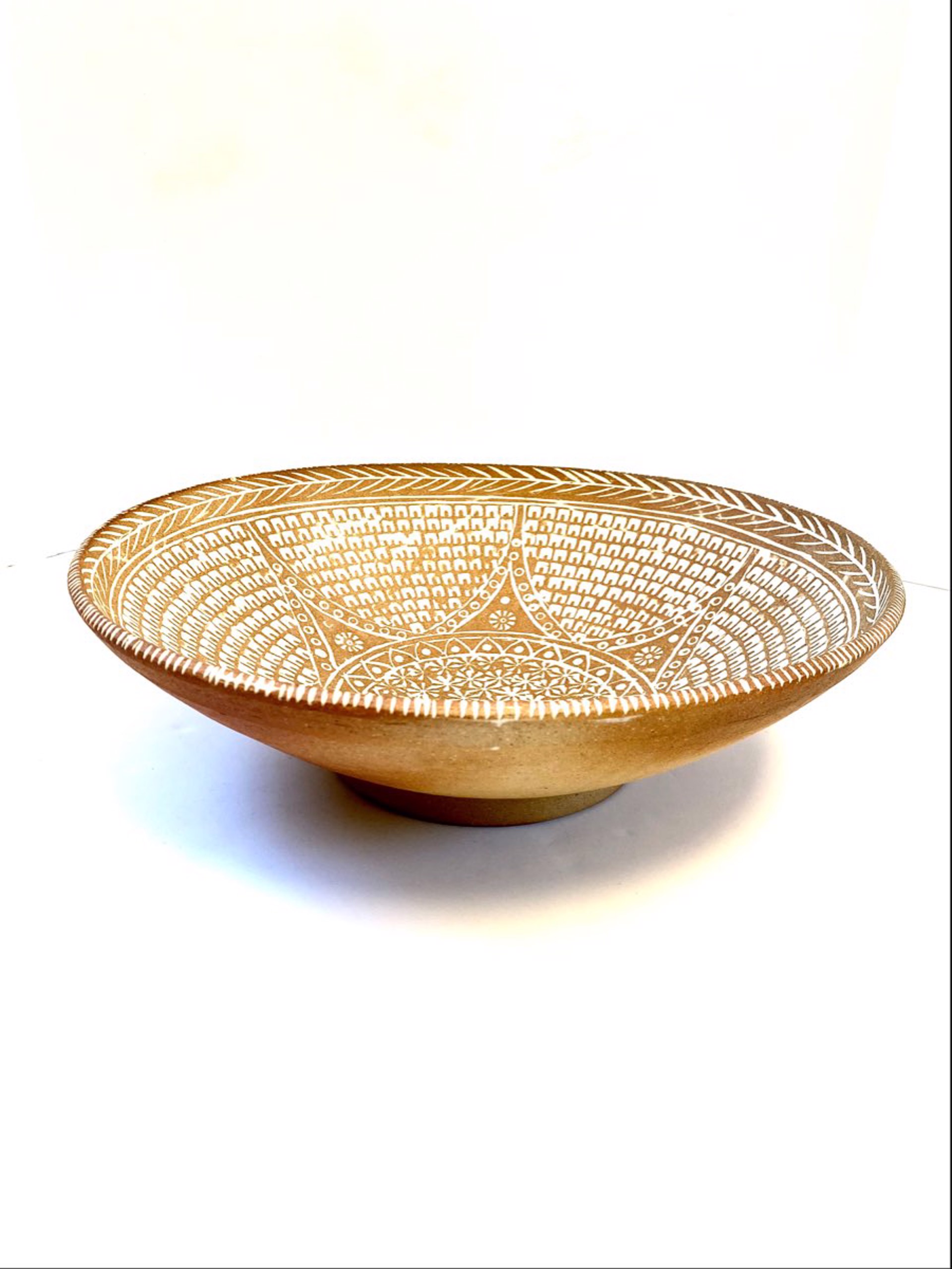 Wood-Fired Wild  Clay Stoneware Bowl with Mishima Decoration by Mitch Yung