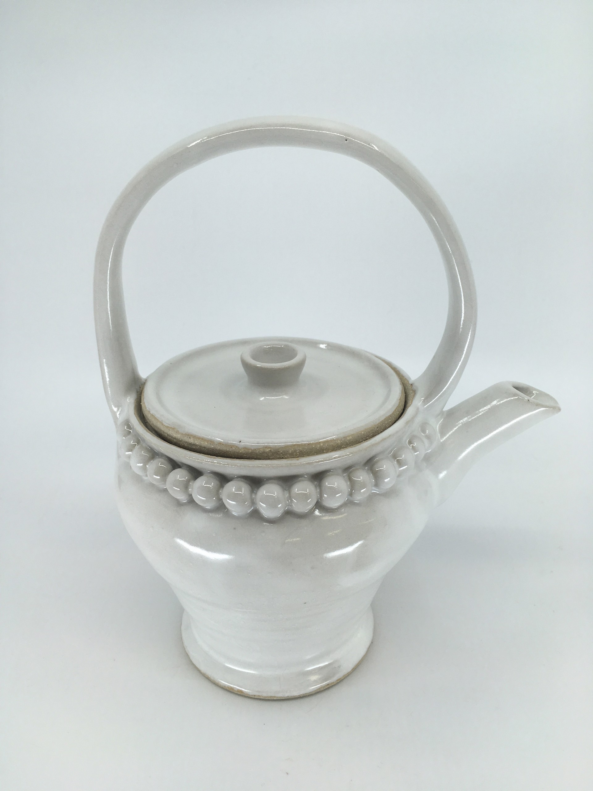 White Teapot with Pearl Necklace by Monica Plank