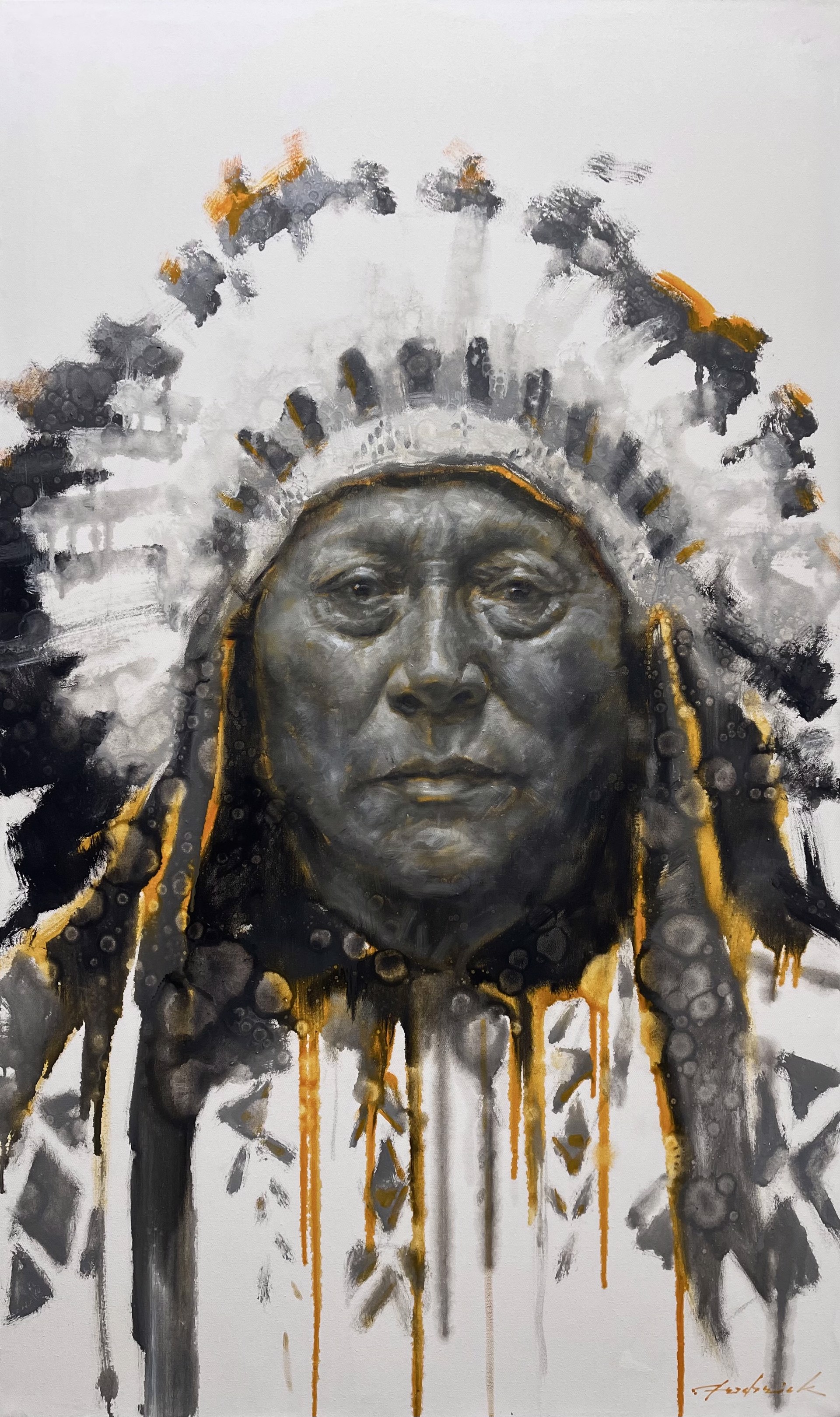 CHIEF HOLLOW HORN BEAR by David Frederick Riley