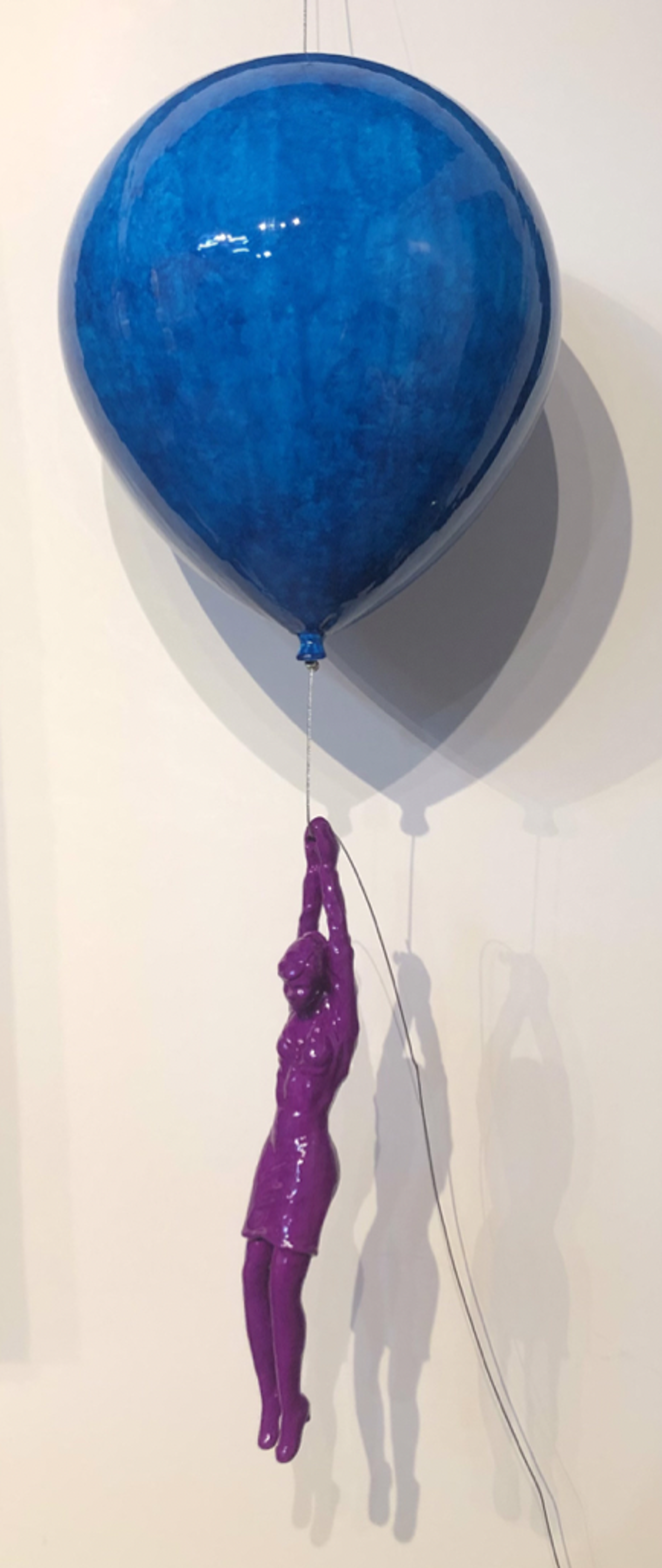 Balloon with Business Woman (Blue/Purple) by Ancizar Marin