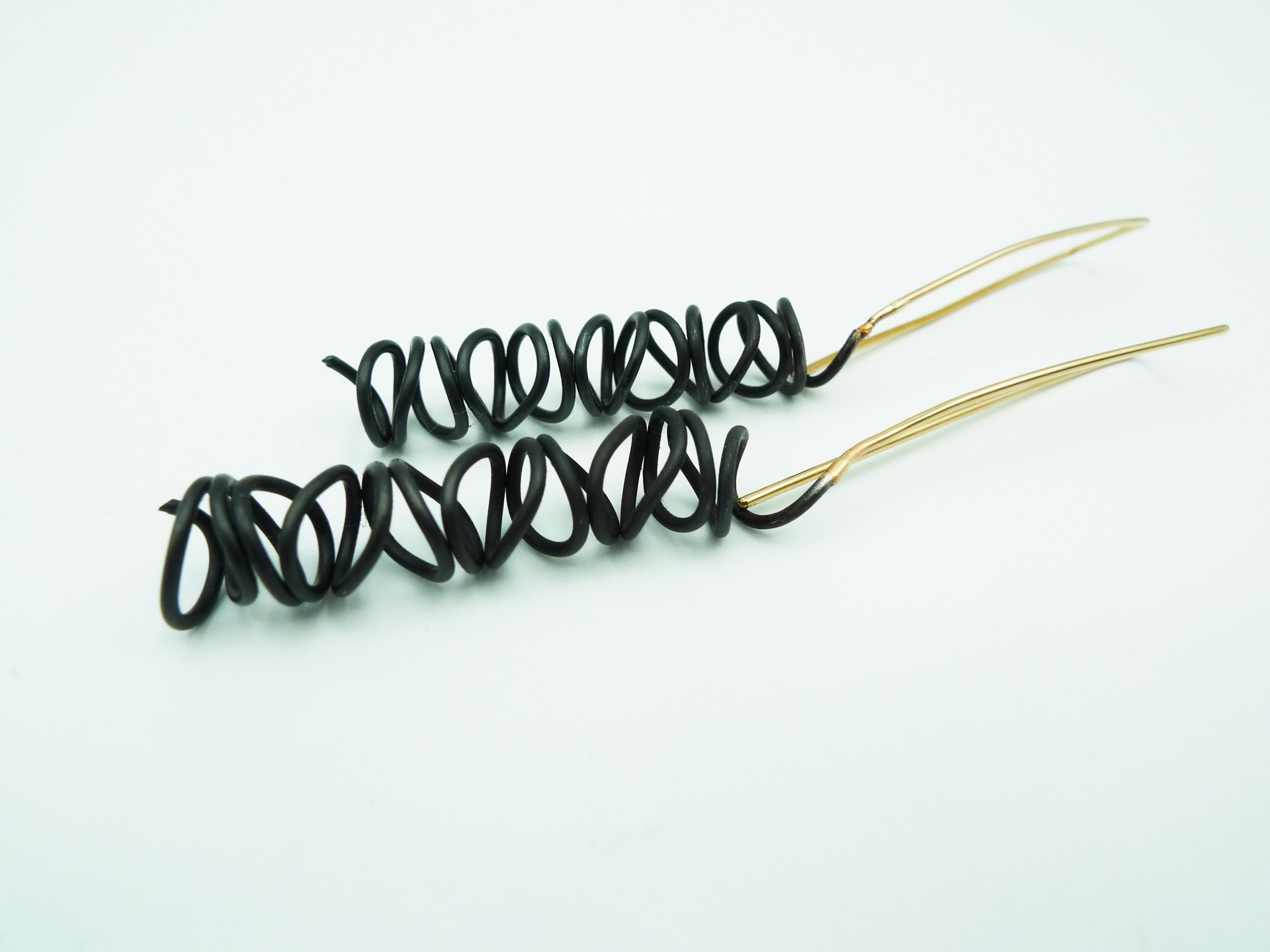 Coily Long Drop Wire Earrings by Susanne Henry