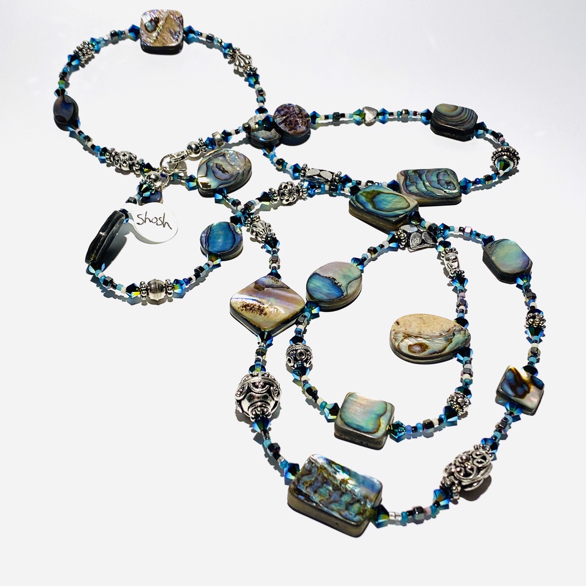 Abalone And Bali Silver Necklace by Shoshannah Weinisch