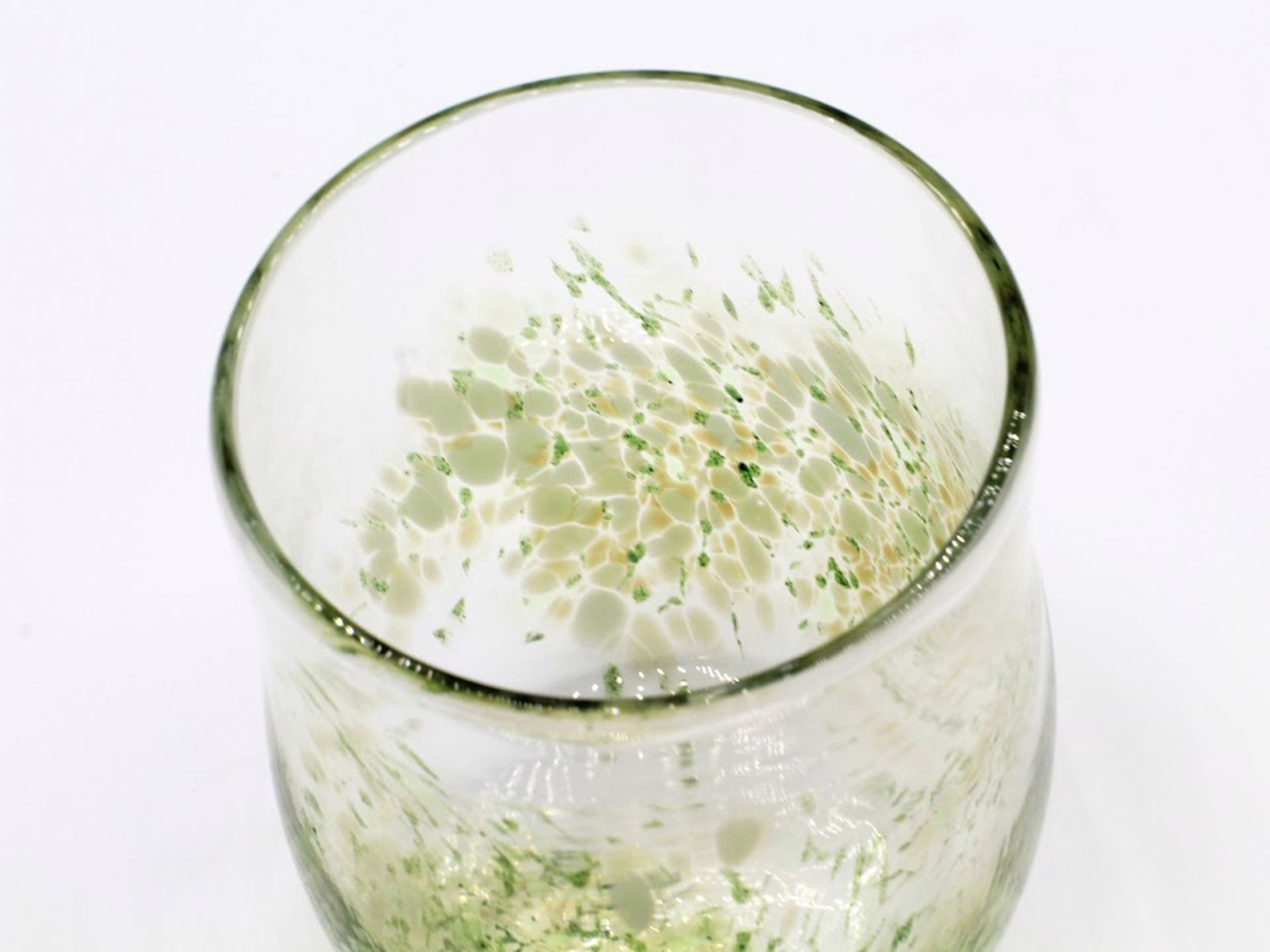 Flat Bottom Hand Blown Glass Cup - Green by Katie Sisum