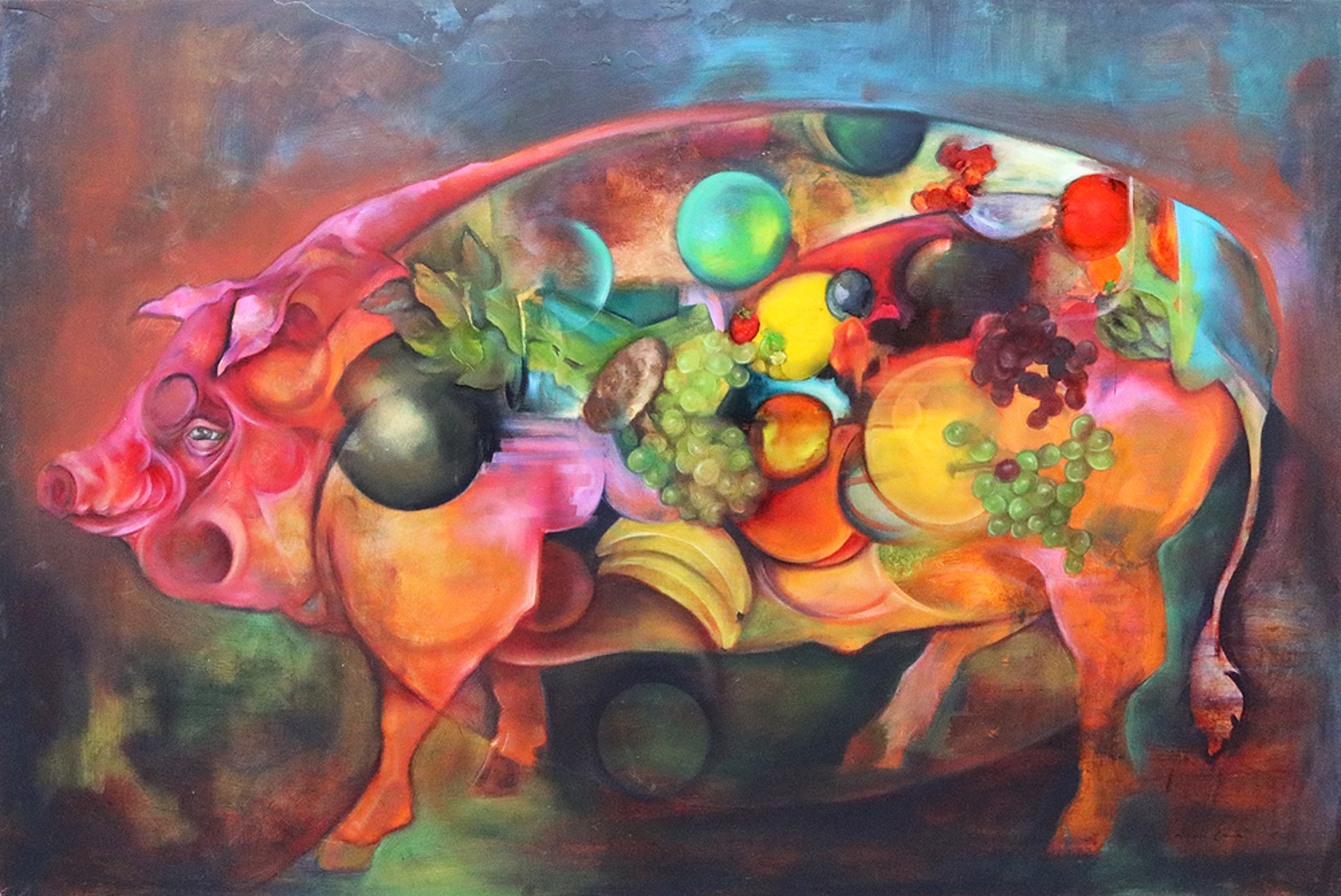 "Porkchop The Wonder Pig" by Melanie Corradi circa 2001 by Art One Resale Inventory