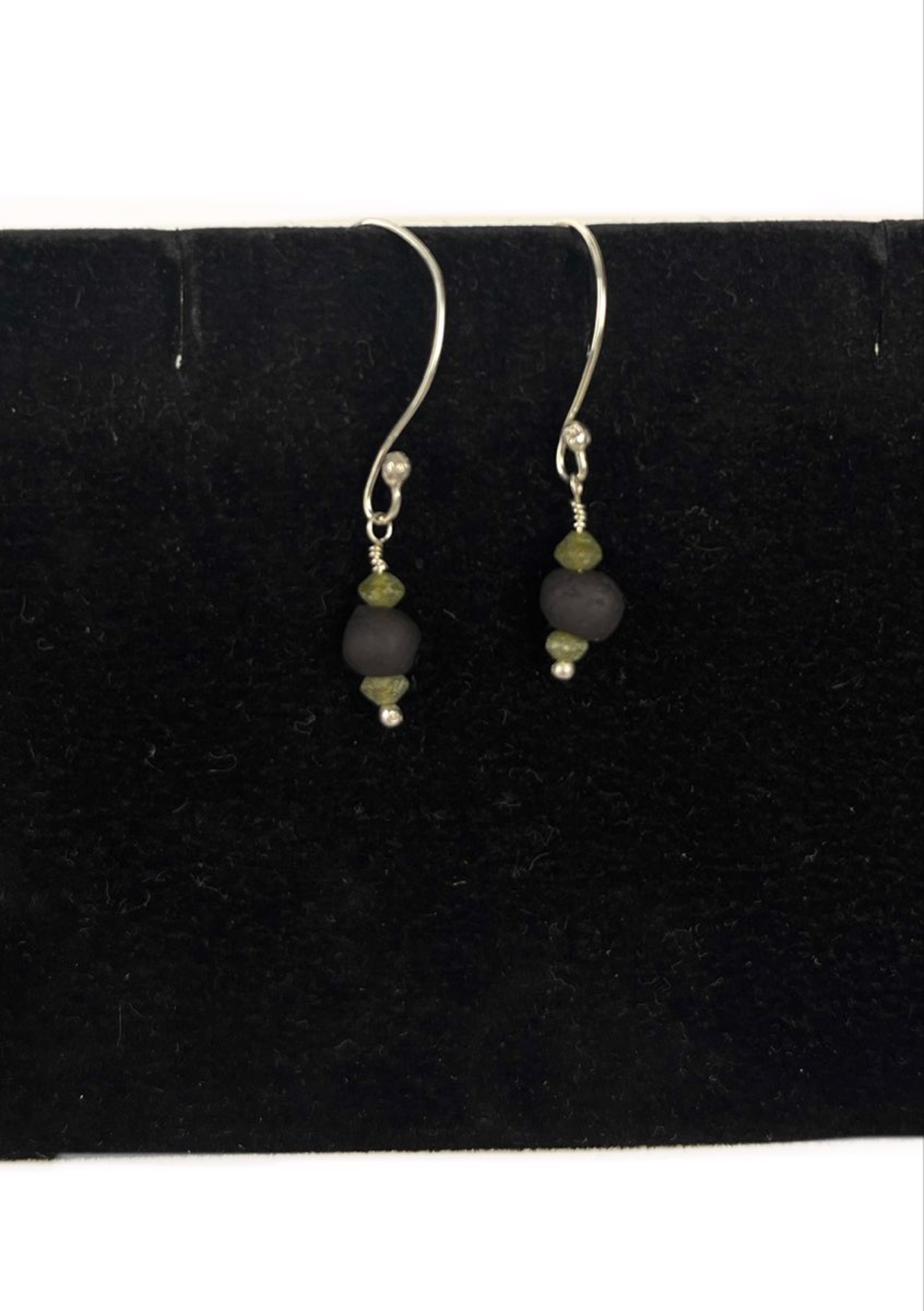 Black and Jade Earrings by Mary Lynn Portera