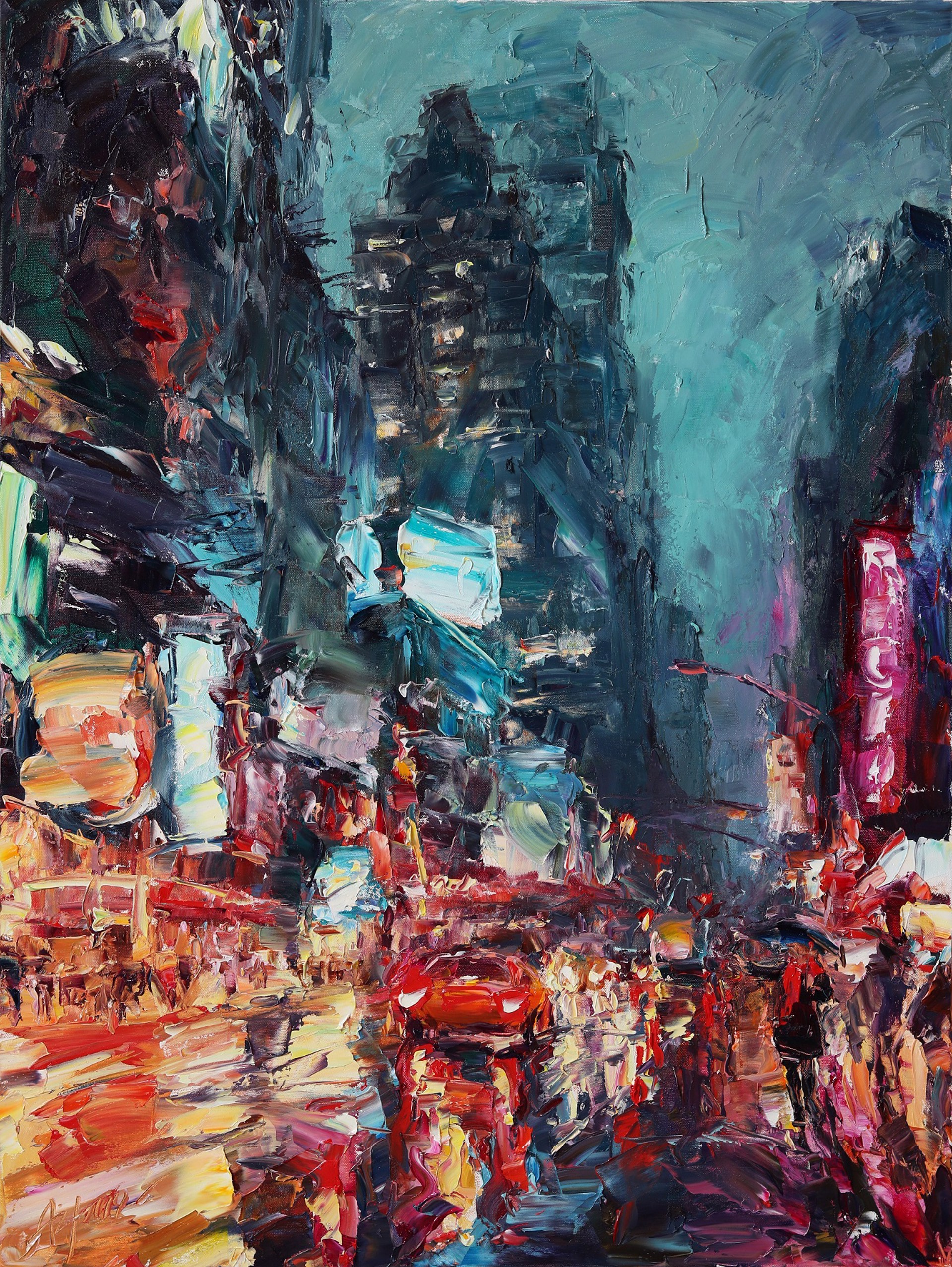 Night Life on Broadway (SOLD) by LYUDMILA AGRICH