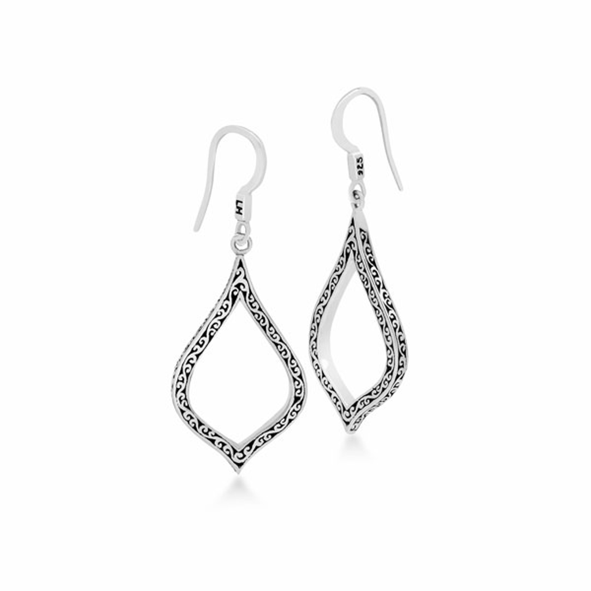 9694 Scroll Silhouette Marquise Earrings by Lois Hill