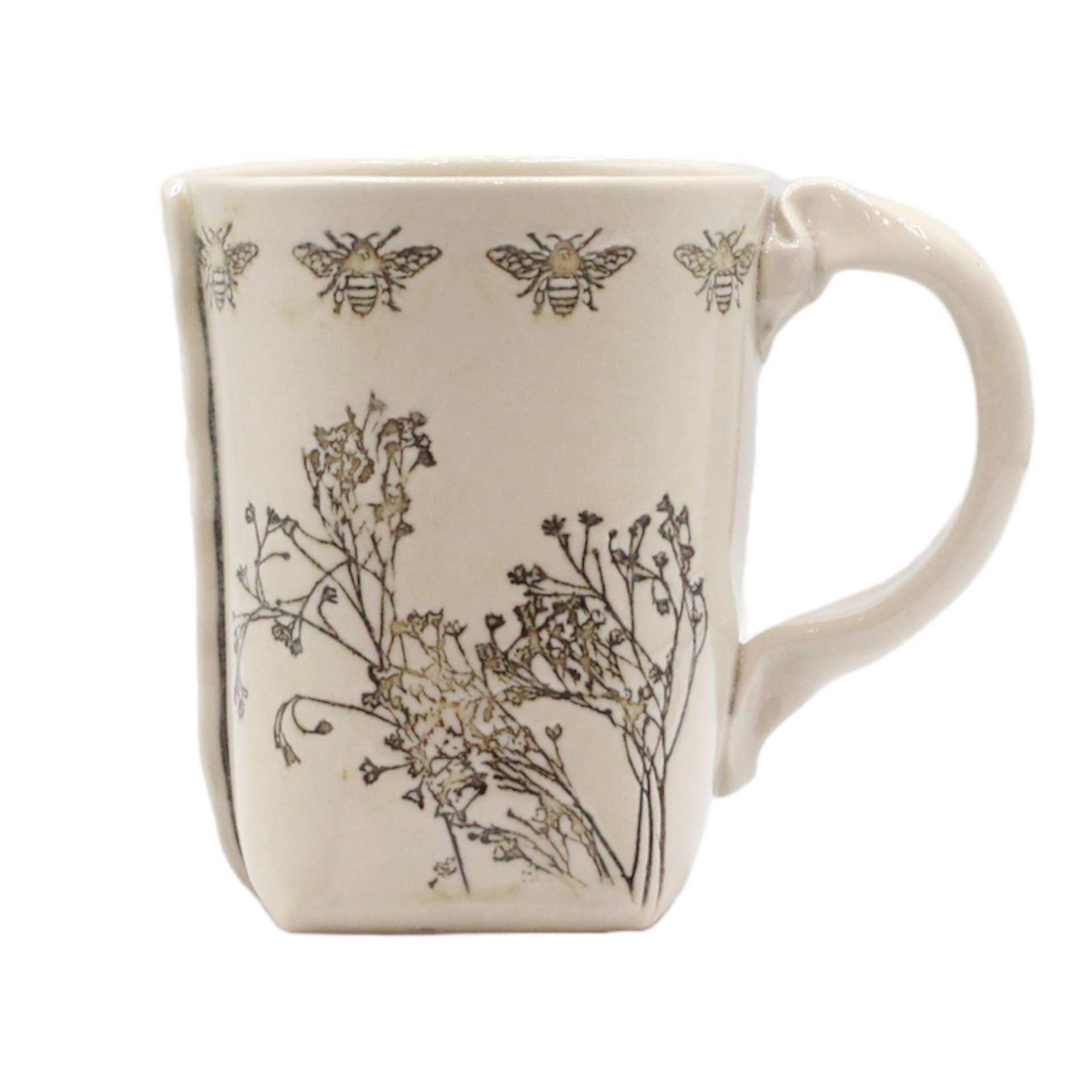 White Bee Mug by Colleen Deiss
