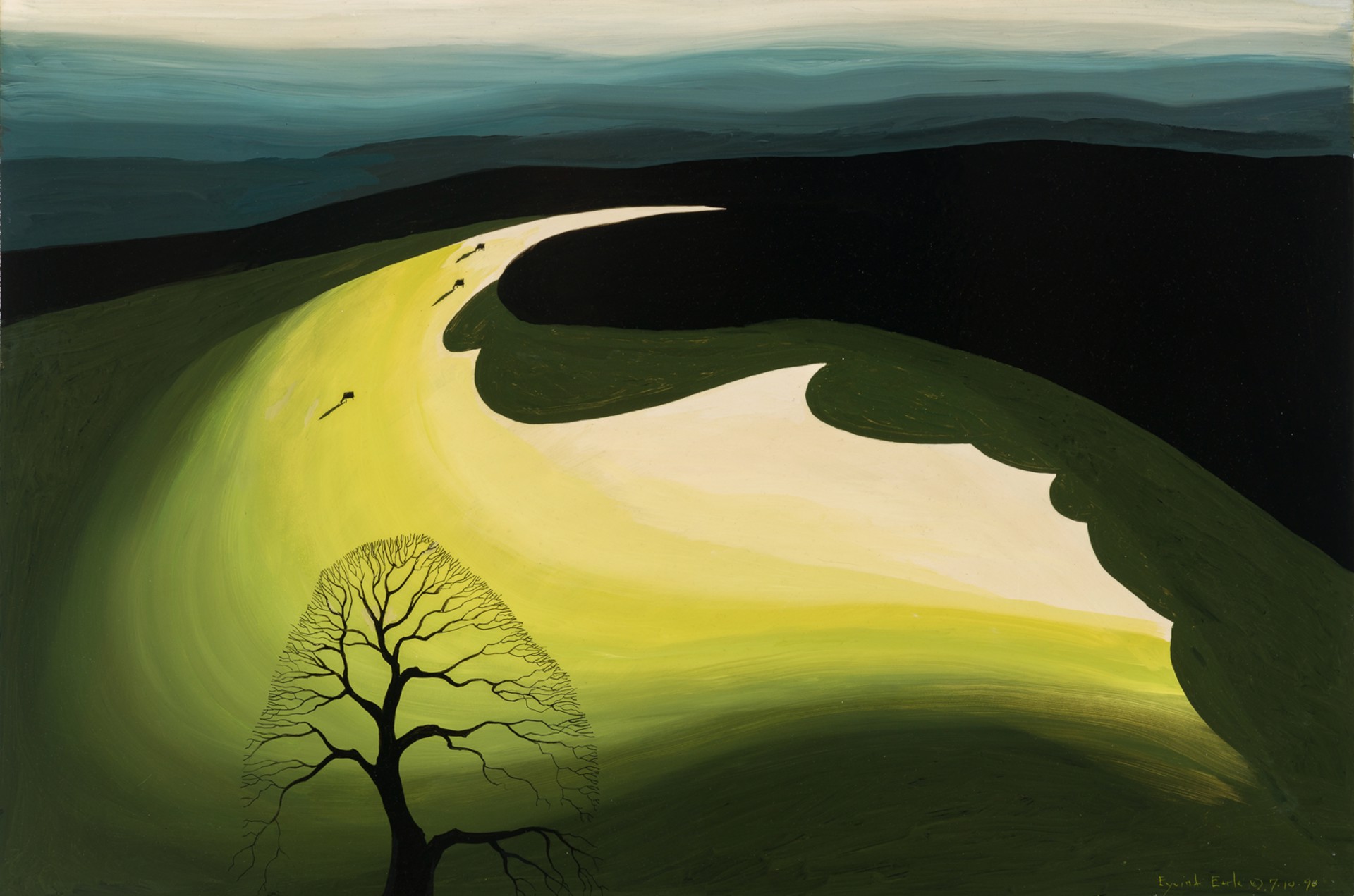 CATTLE IN A LANDSCAPE by Eyvind Earle