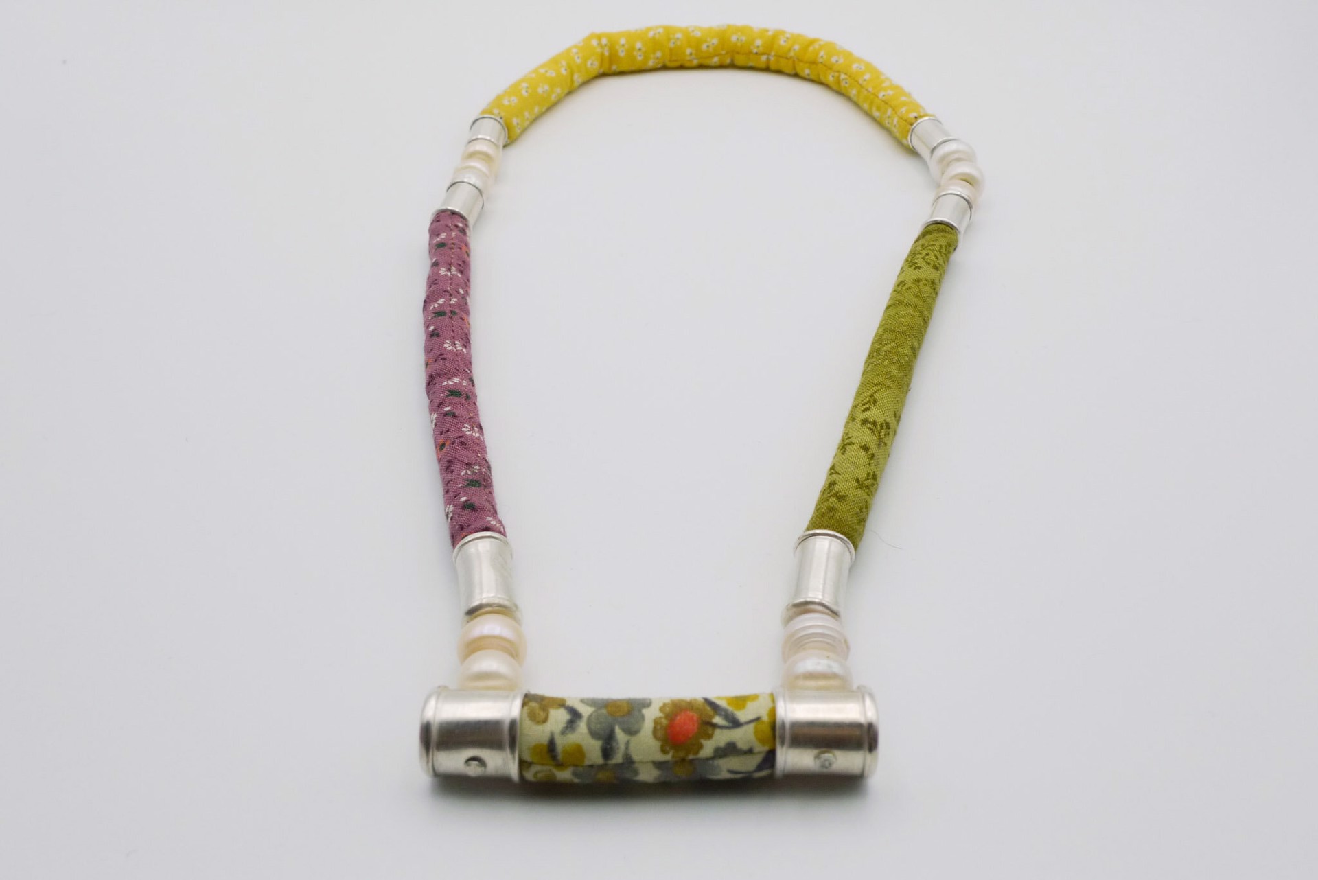 Tubes and Pearls Necklace by Alison L. Bailey