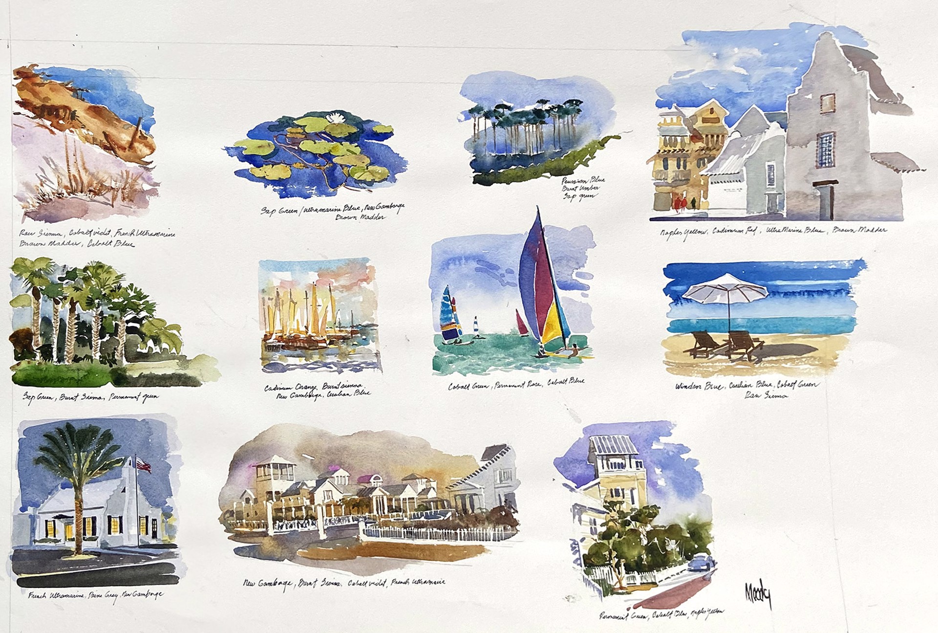 Eleven Sketches of 30A by Bob Moody