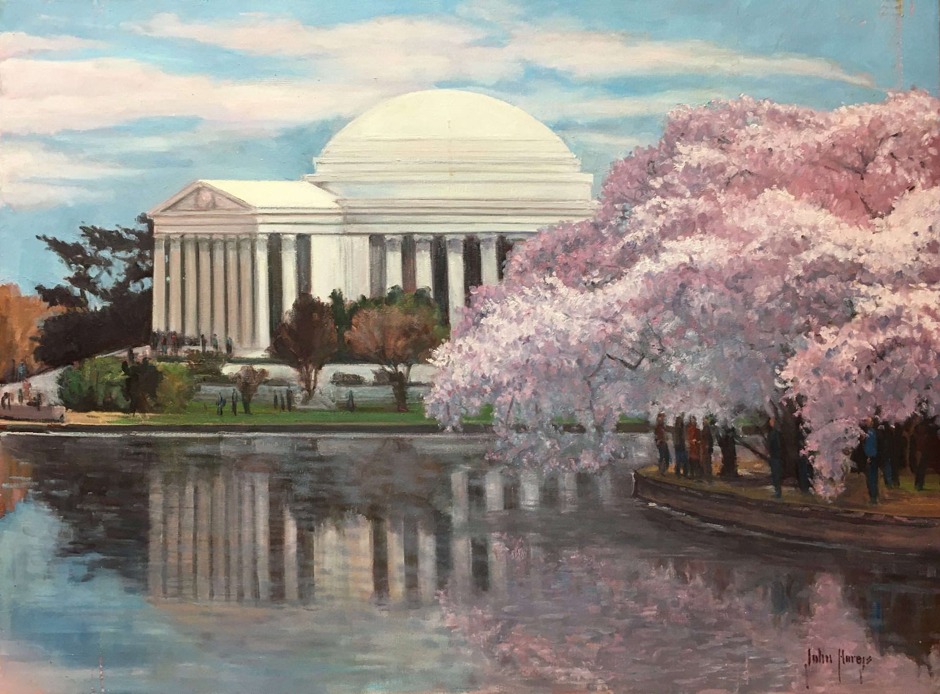 Jefferson Memorial Cherry Blossoms by John Horejs
