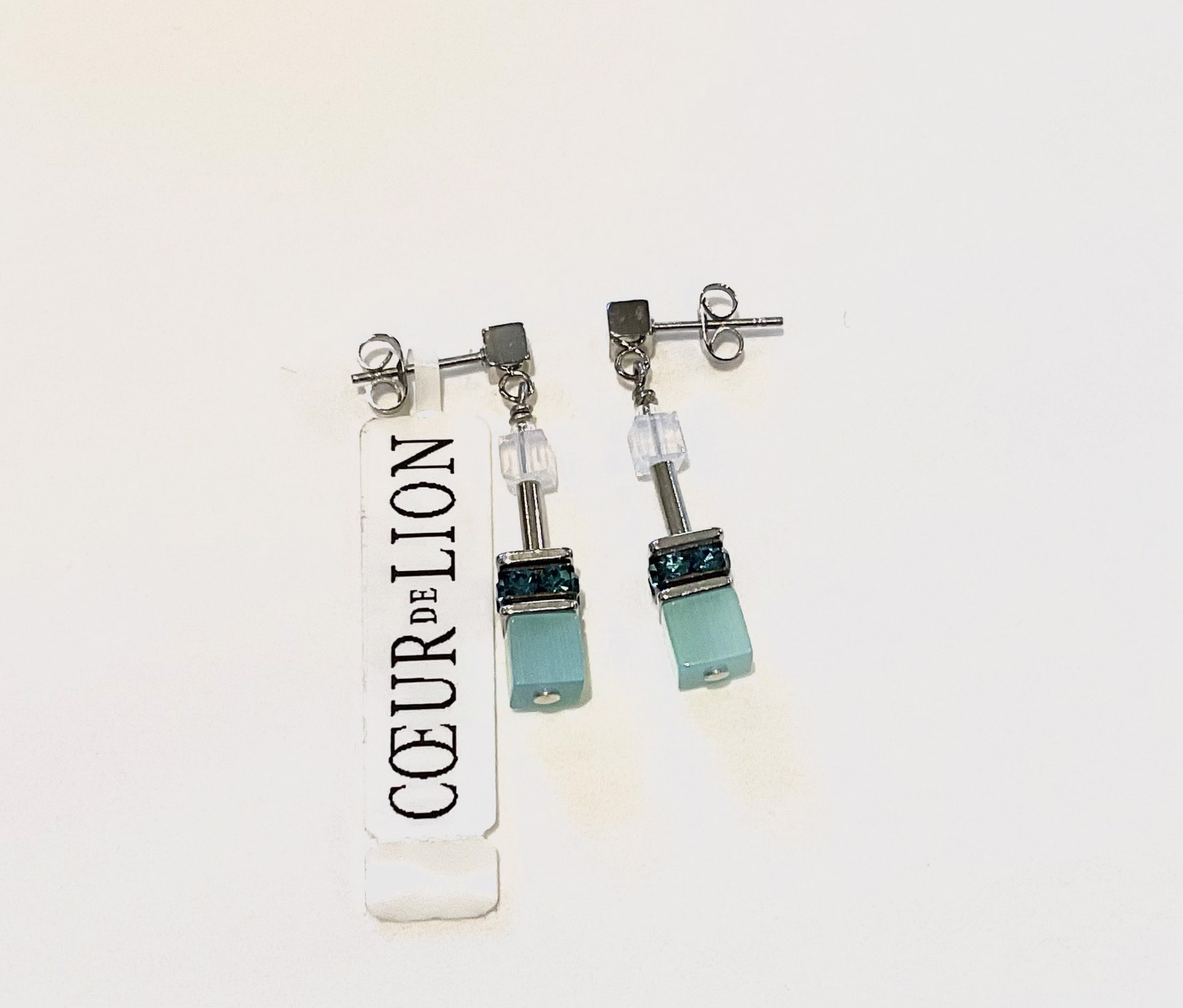 3339/21-0600 Aqua Post Earrings by Coeur de Lion Nikaia Inc.