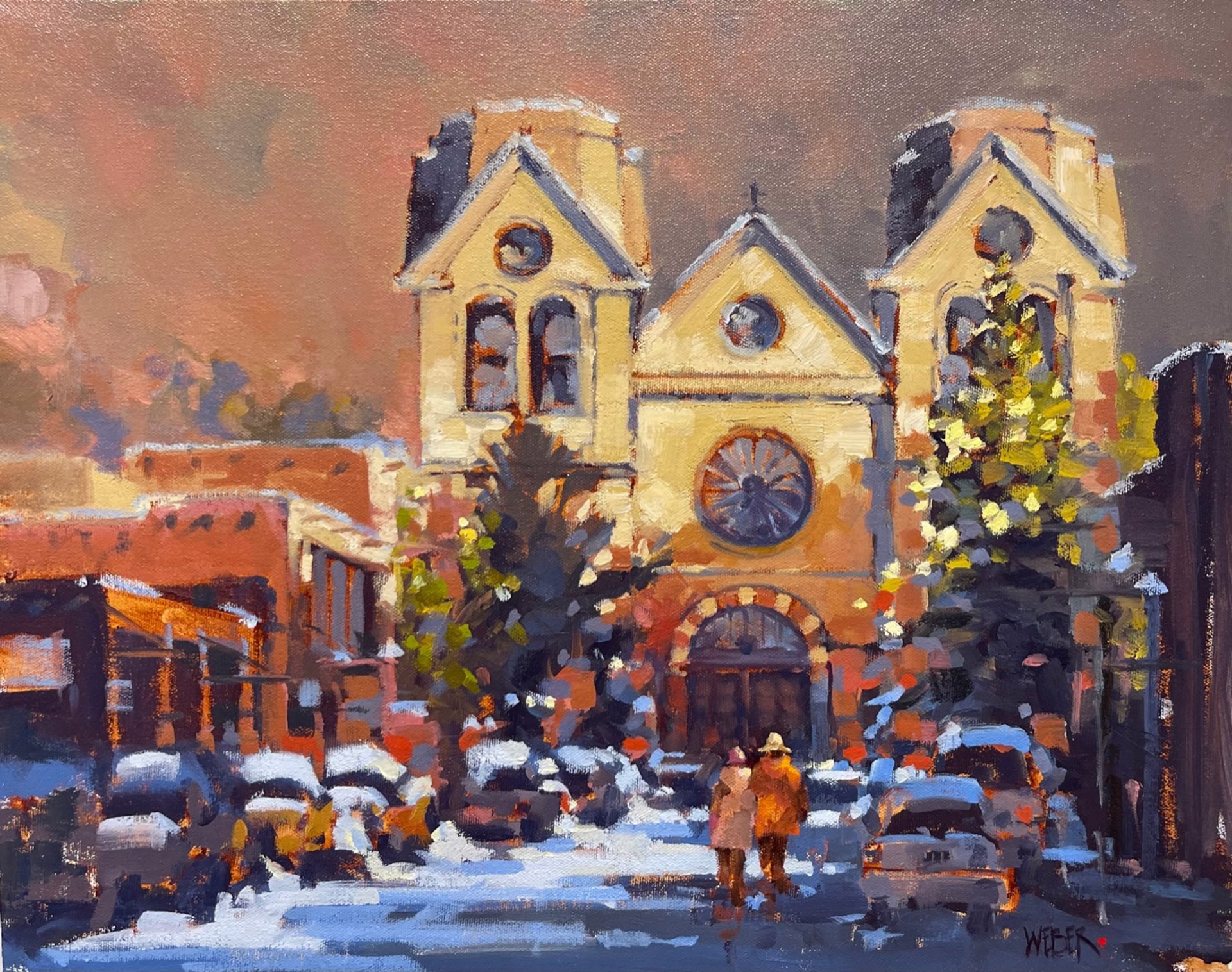 Snowy Morning Walk to Service by Donald Weber