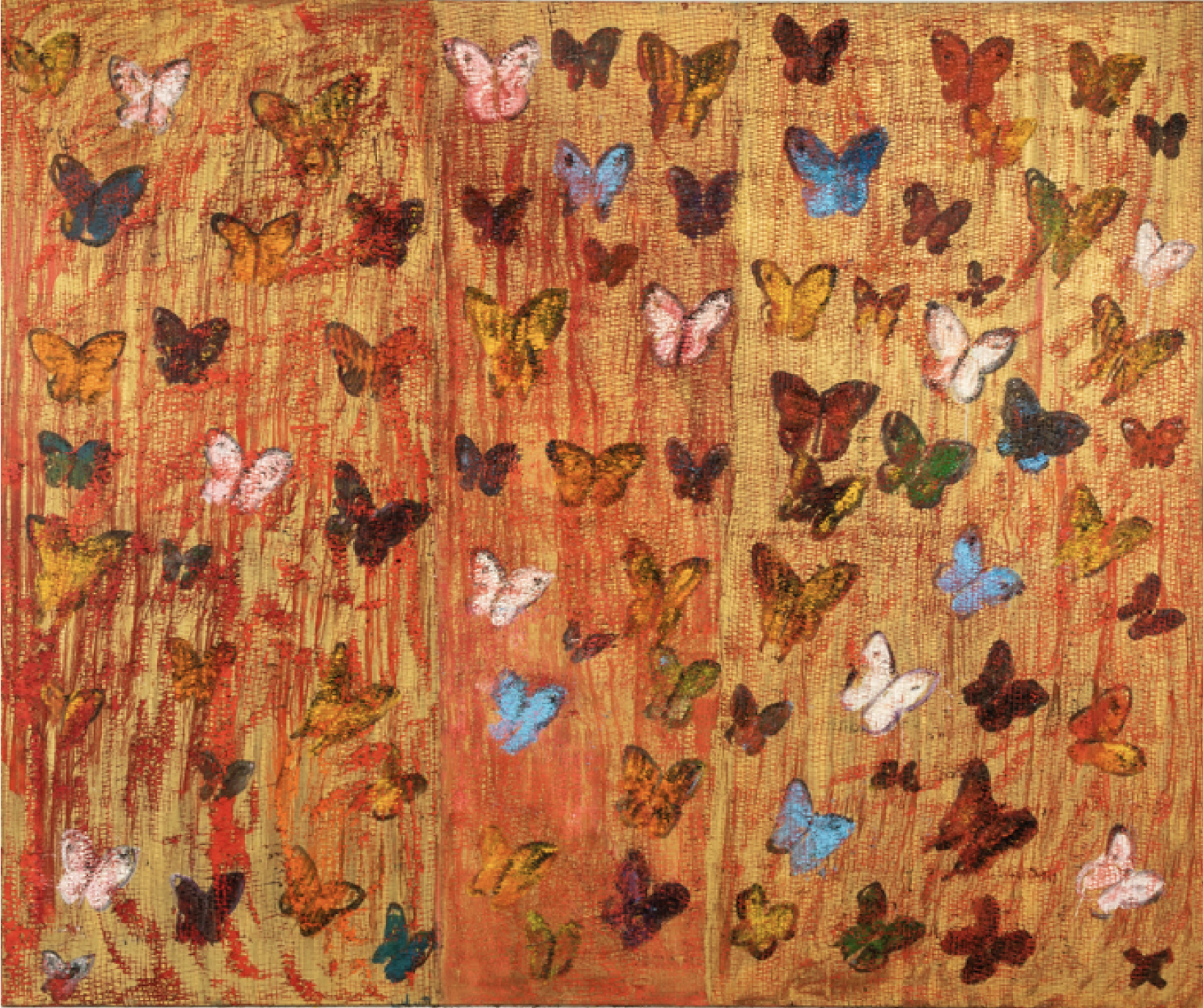 Red Butterflies Bayou Teche by Hunt Slonem