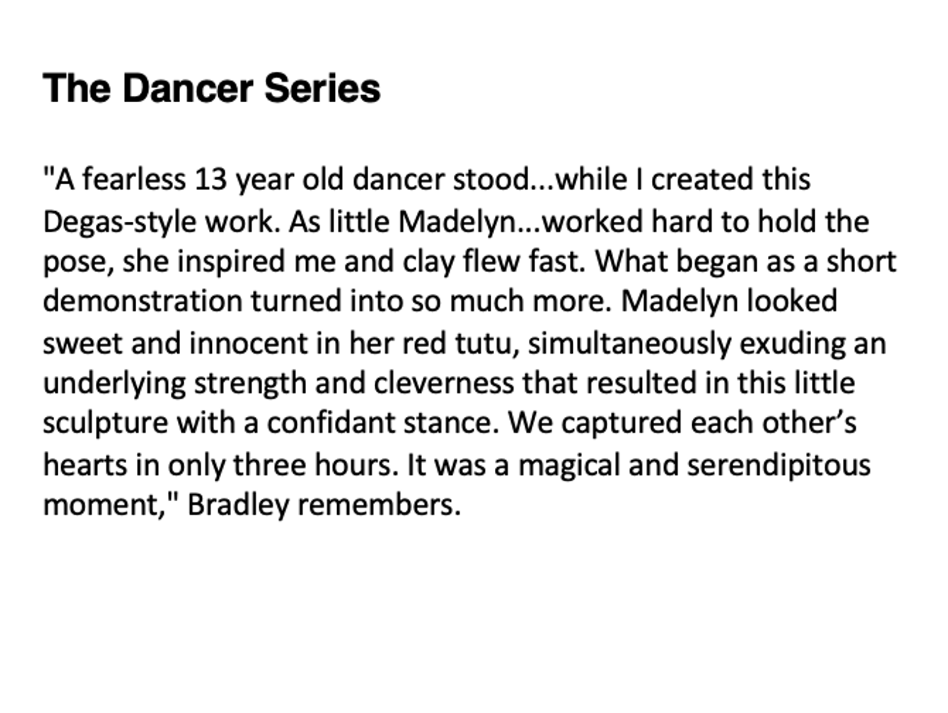 The Dancer Series, "Madelyn In Red"