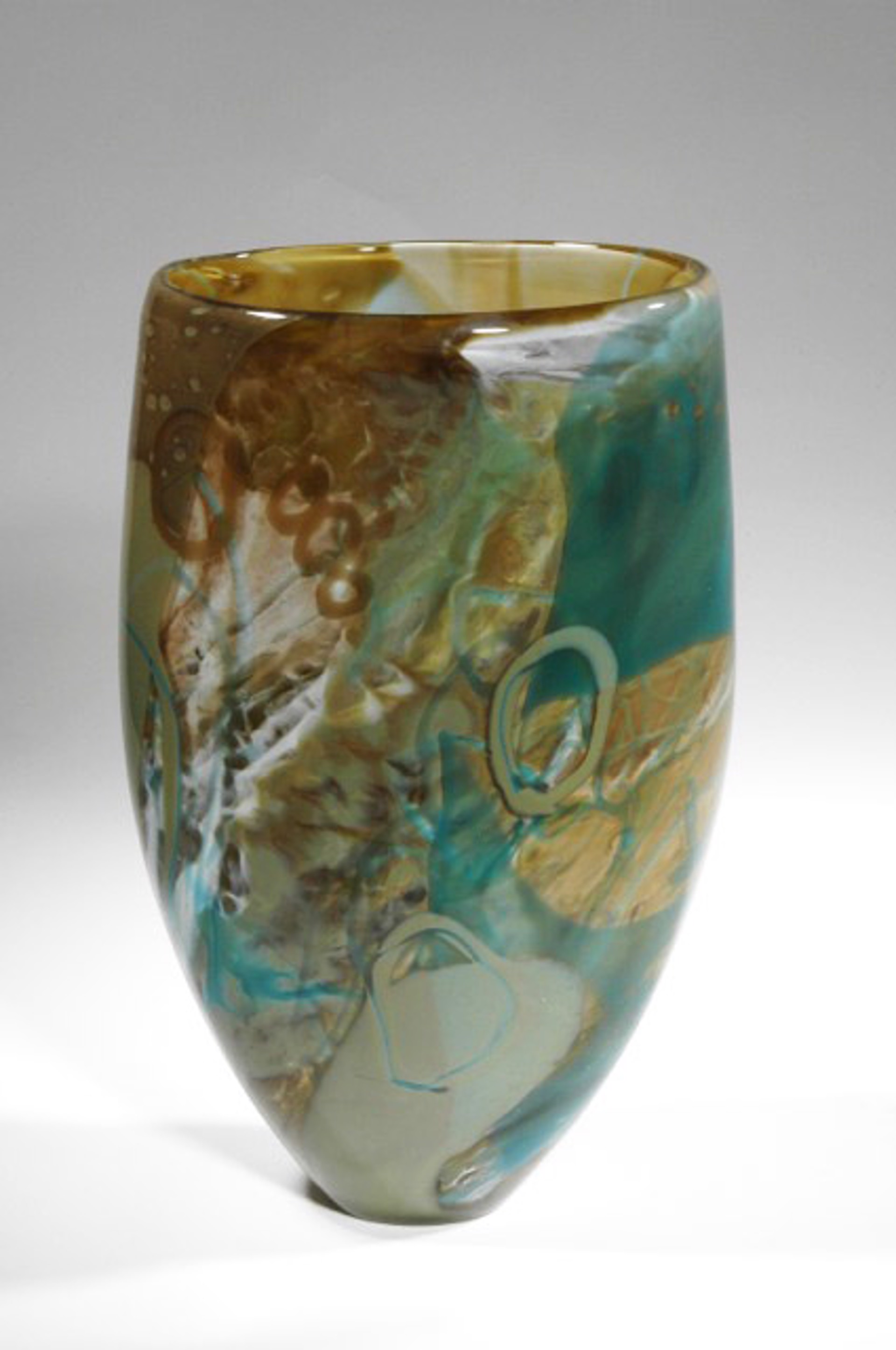 Shard Vase - Open Form Turquoise Olive by Susan Rankin
