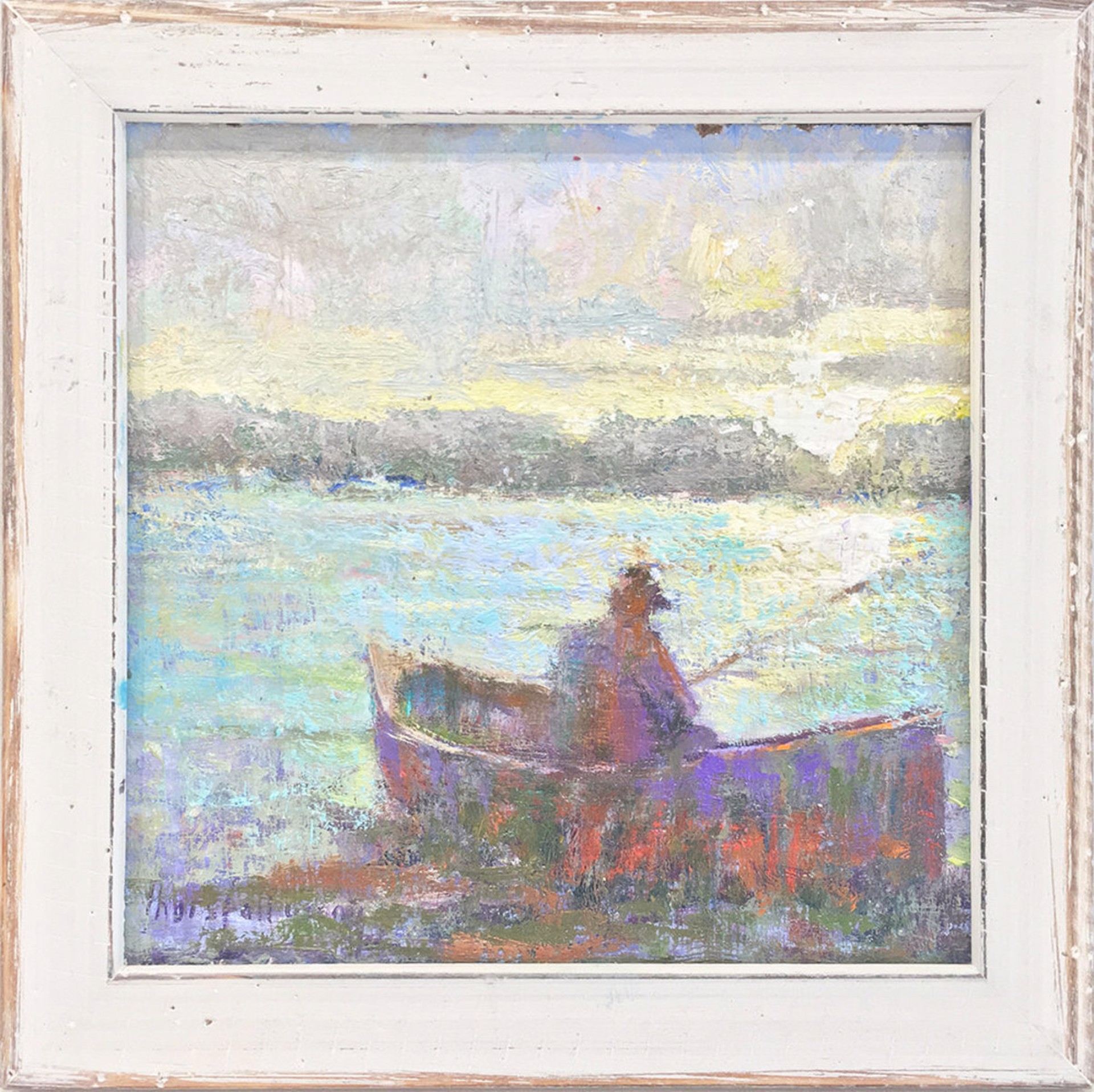 Fishing at Sunrise 2 (L543) by Joan Horsfall Young