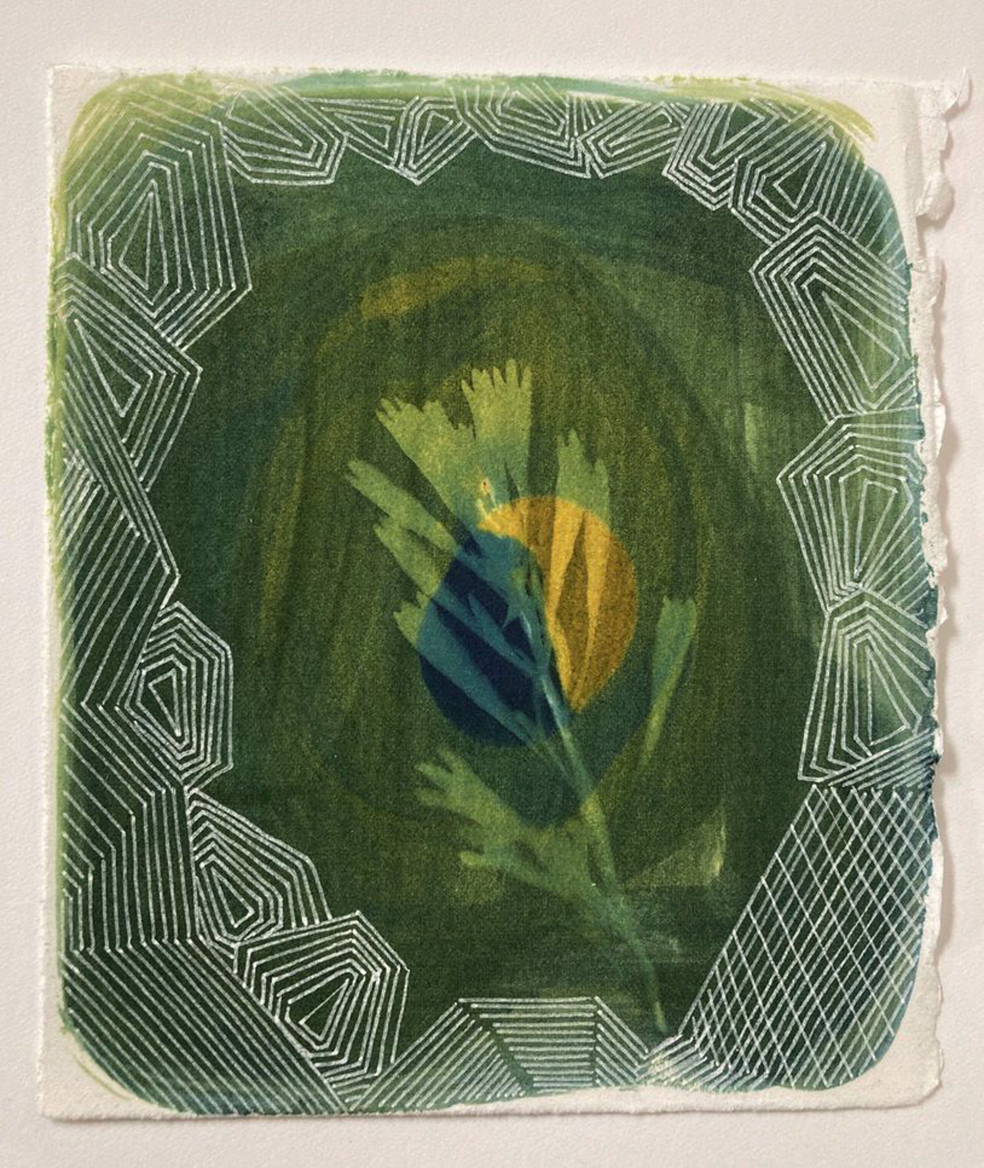 Summer Series #6 (Sage green with blue/yellow) by Kirsten Furlong