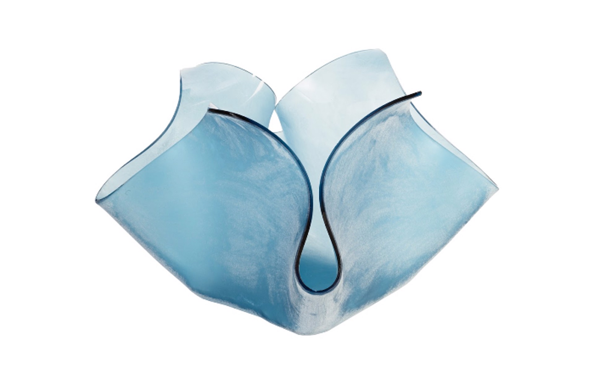 Small Blue Glass Bowl by Sculpture