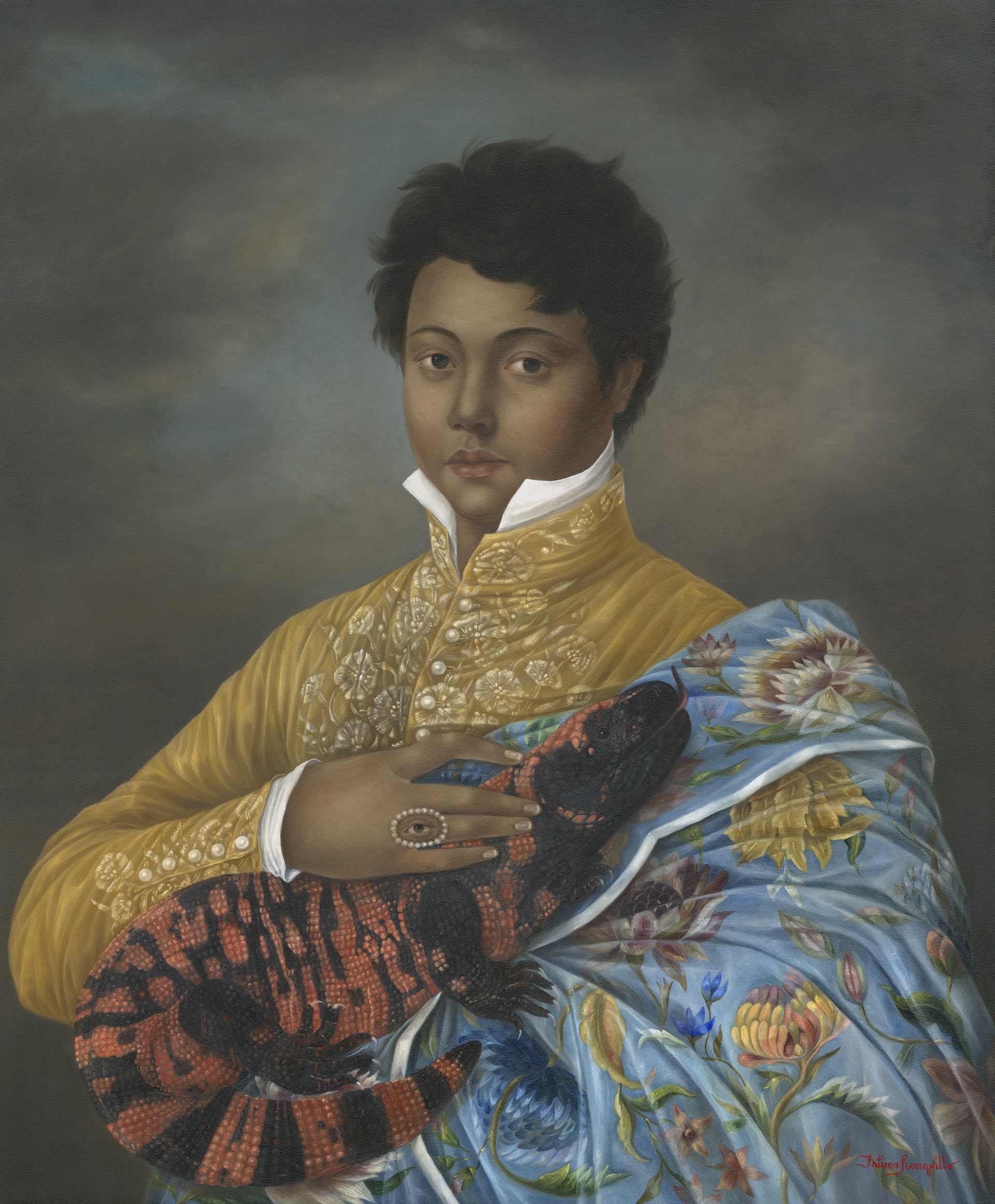 Man with Gila Monster by Fatima Ronquillo