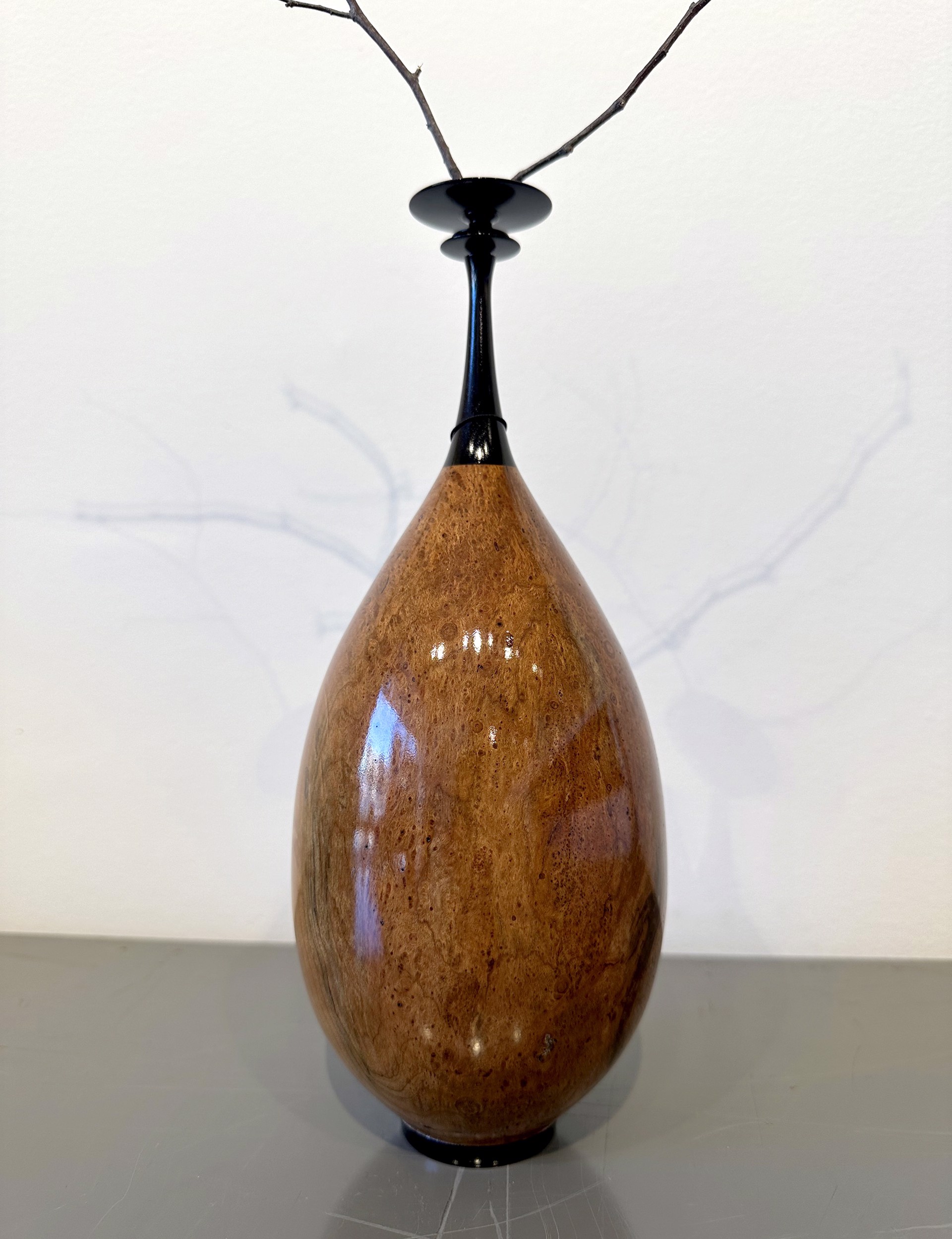 Blackwood and Cherry Burl Vase by Paul Gray Diamond
